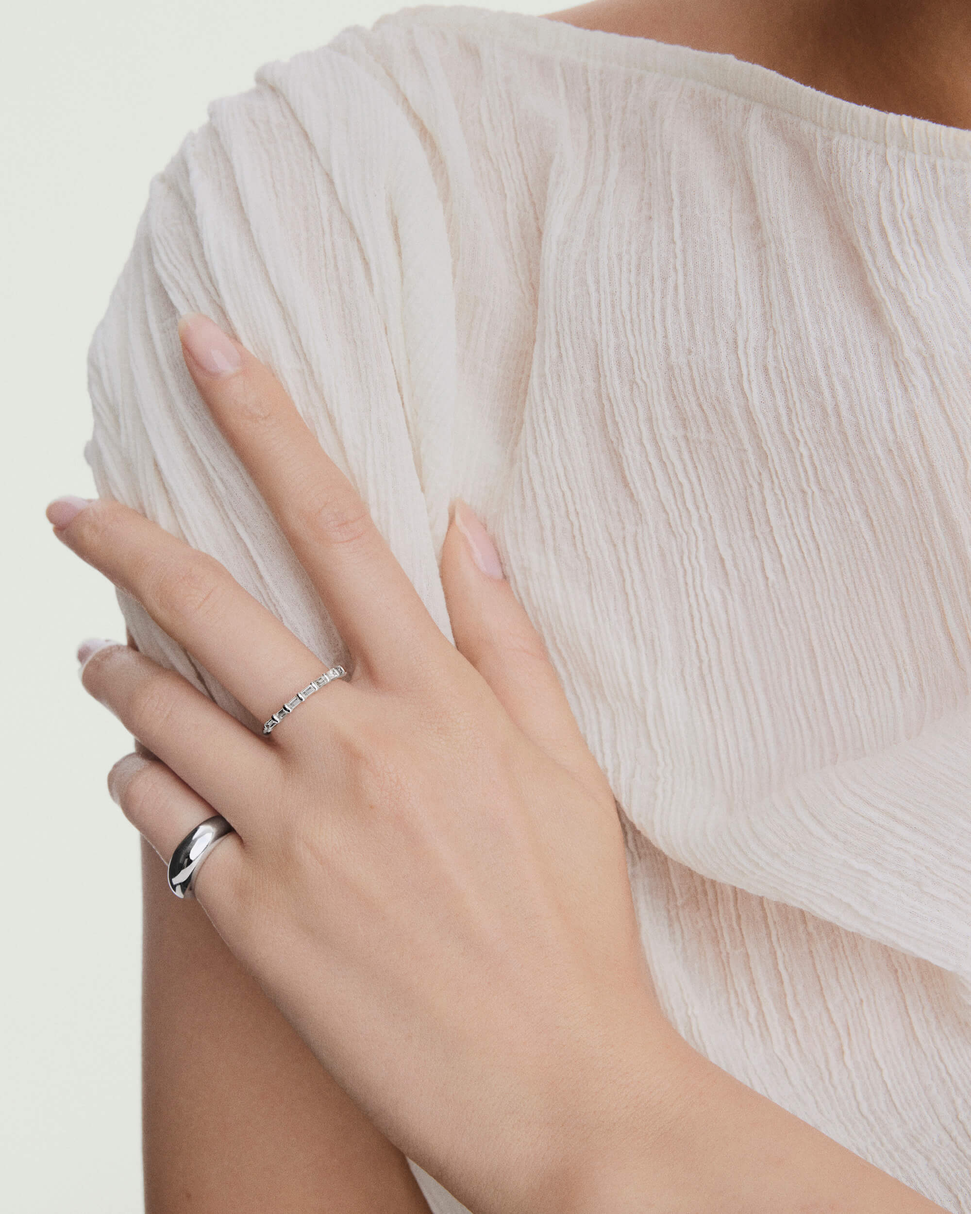 Baguette Diamond Half Eternity Band - Image 17