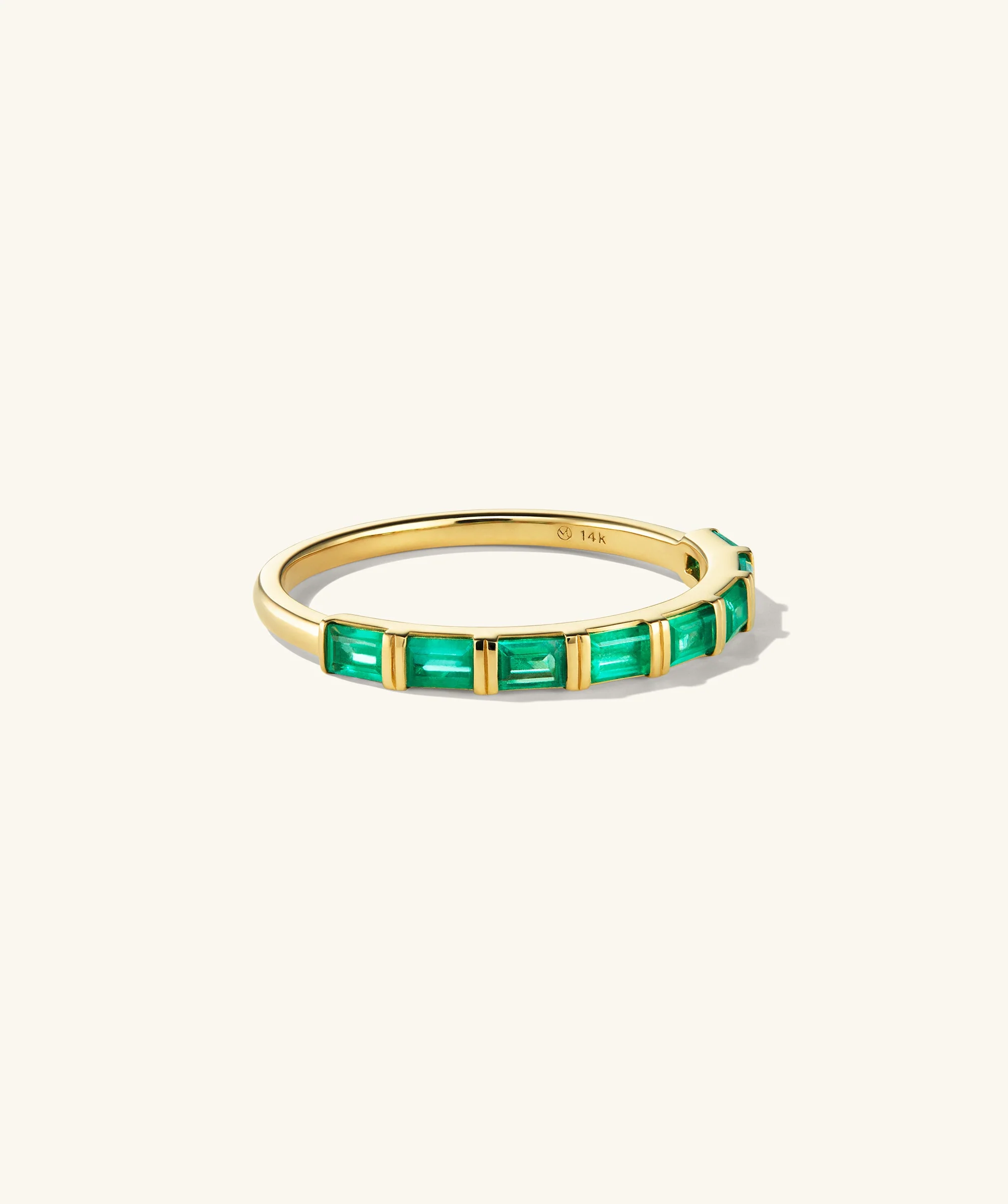 Baguette Emerald Half Eternity Band - Image 2