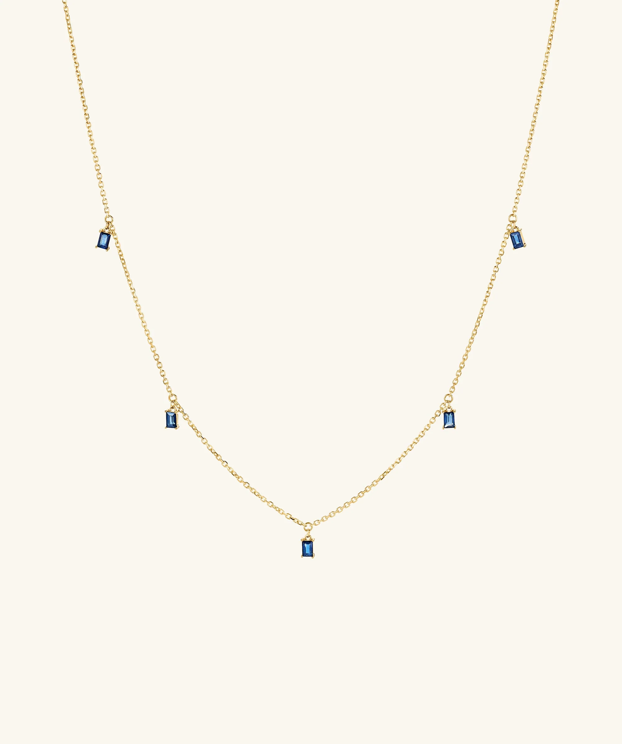 Baguette Gemstone Station Necklace - Image 12