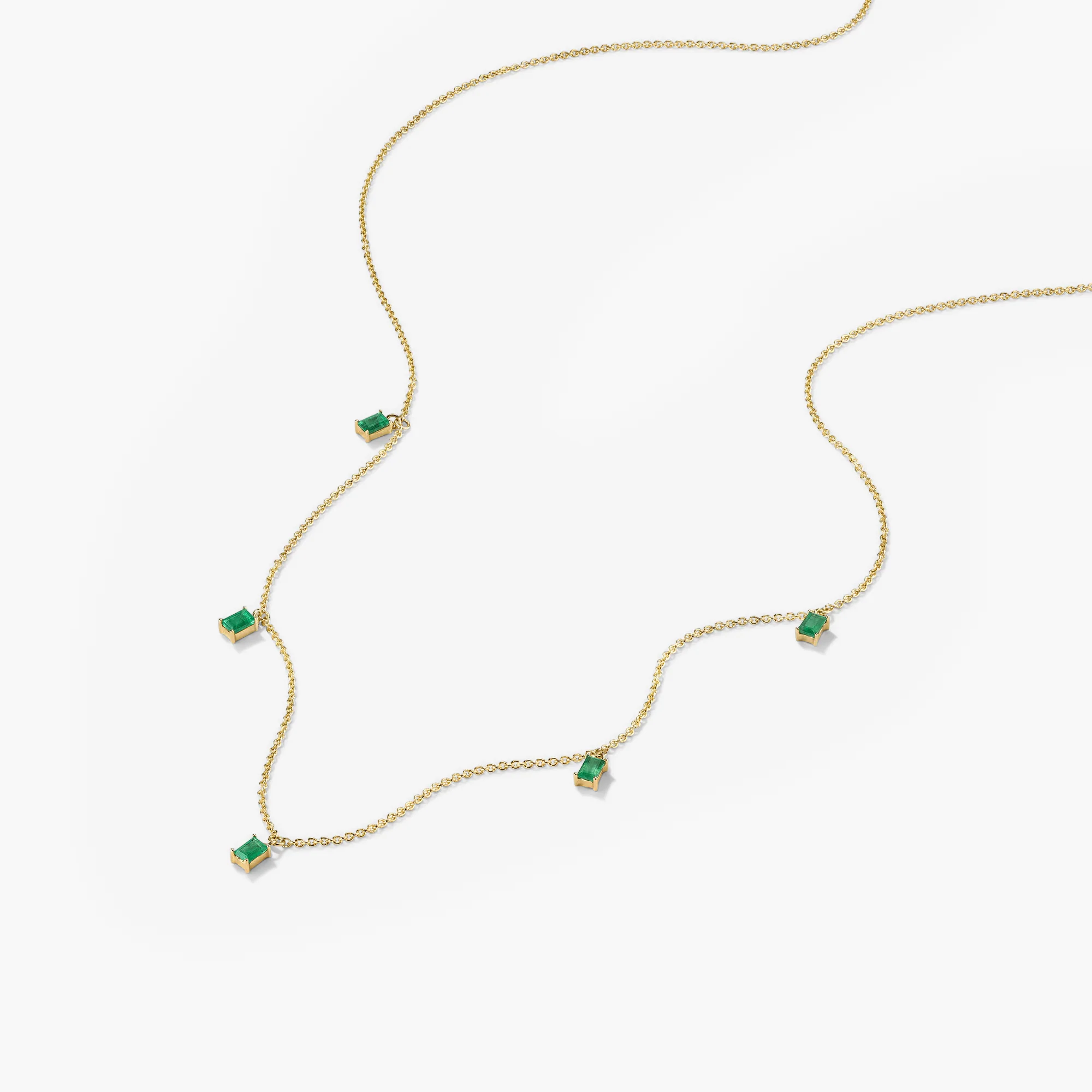 Baguette Gemstone Station Necklace - Image 4