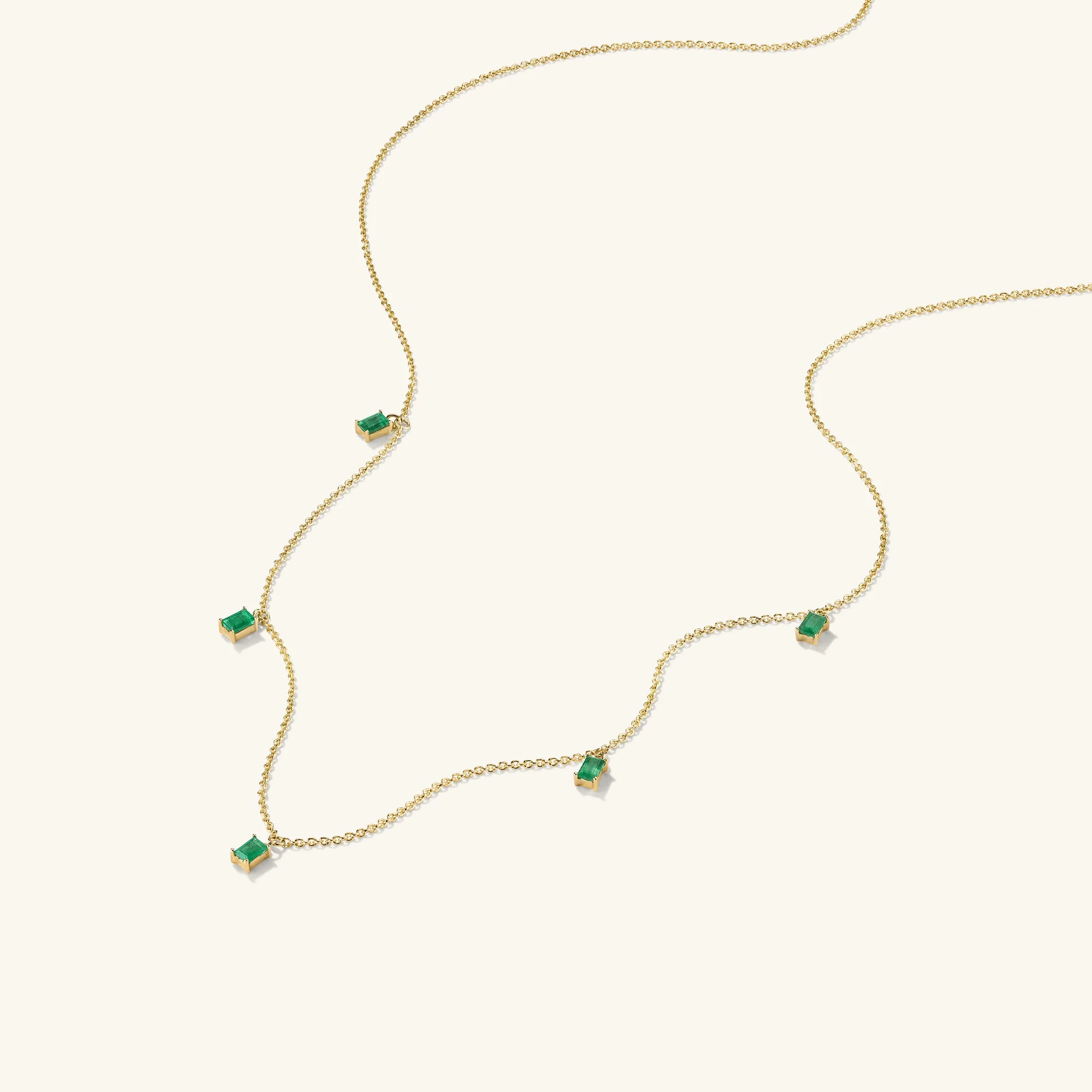 Baguette Gemstone Station Necklace - Image 8