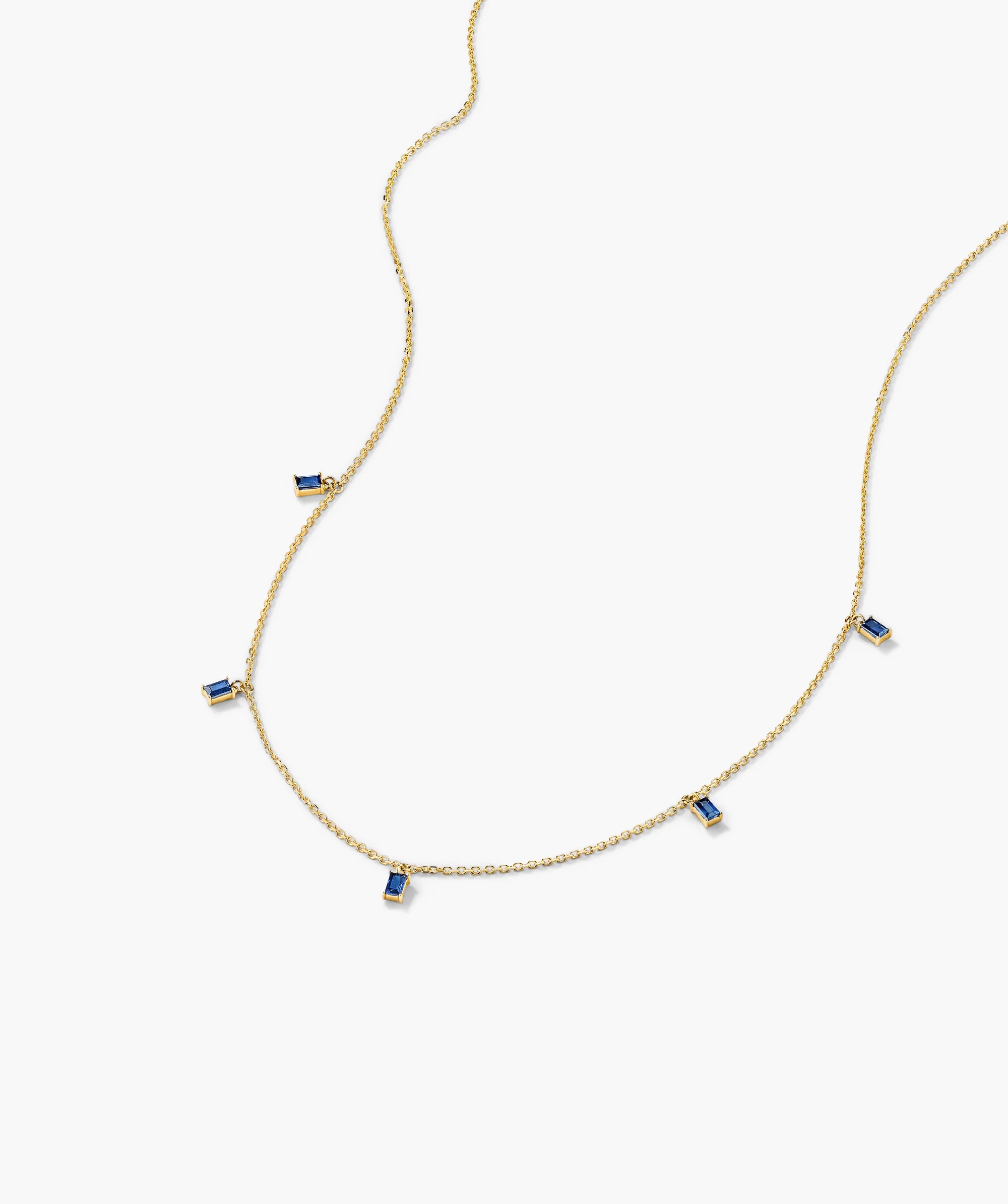 Baguette Gemstone Station Necklace - Image 9