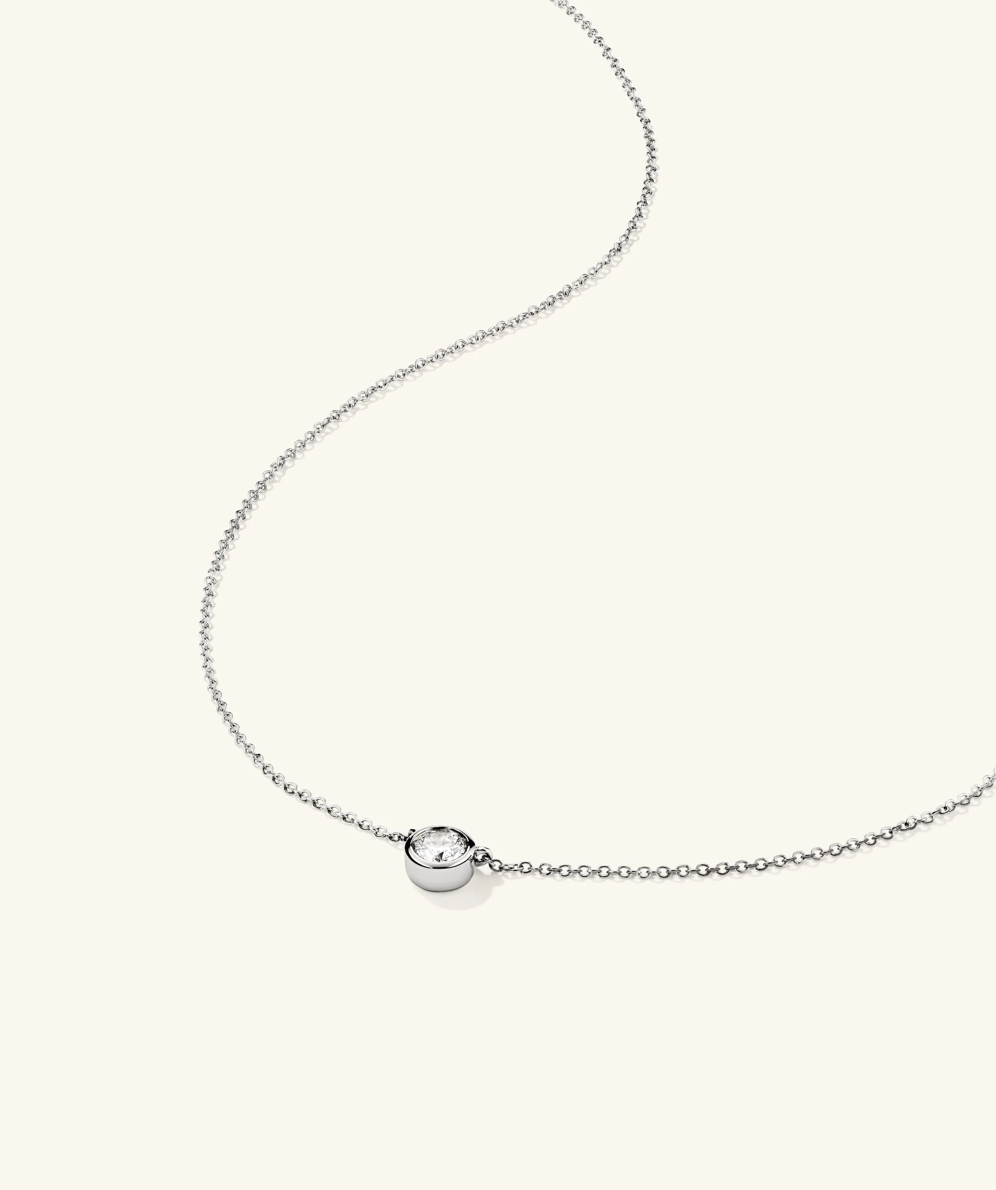 Bezel Lab Grown Diamond Necklace 0.25 ct - Image 11