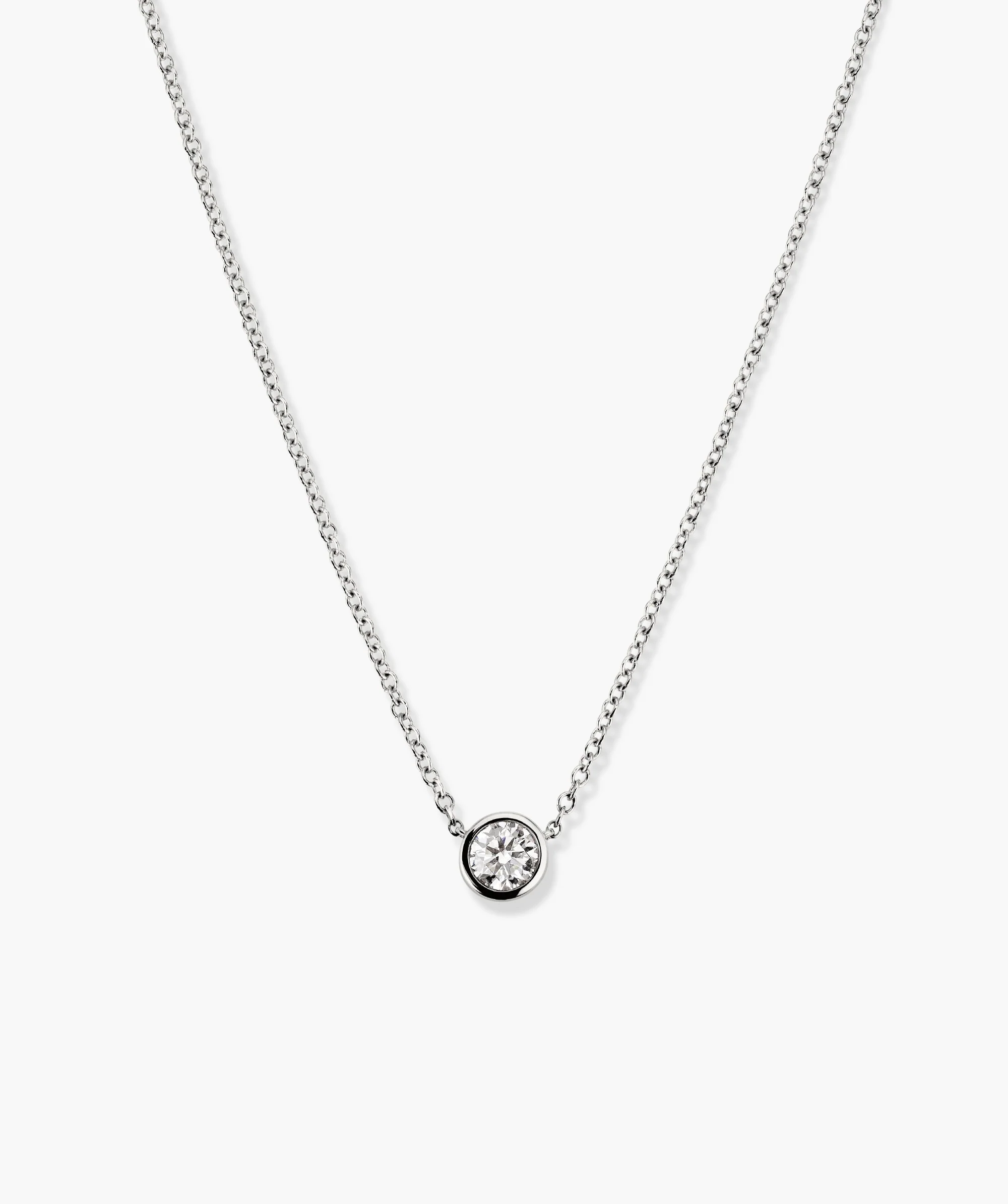 Bezel Lab Grown Diamond Necklace 0.25 ct - Image 13