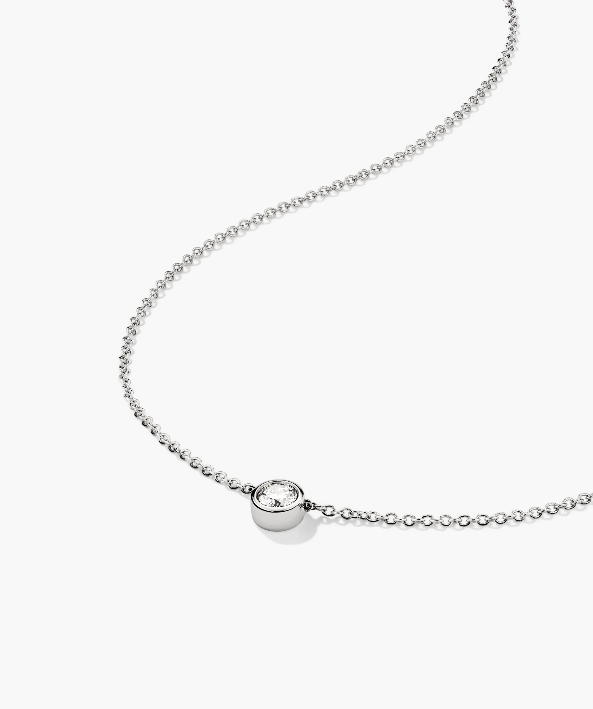 Bezel Lab Grown Diamond Necklace 0.25 ct - Image 14