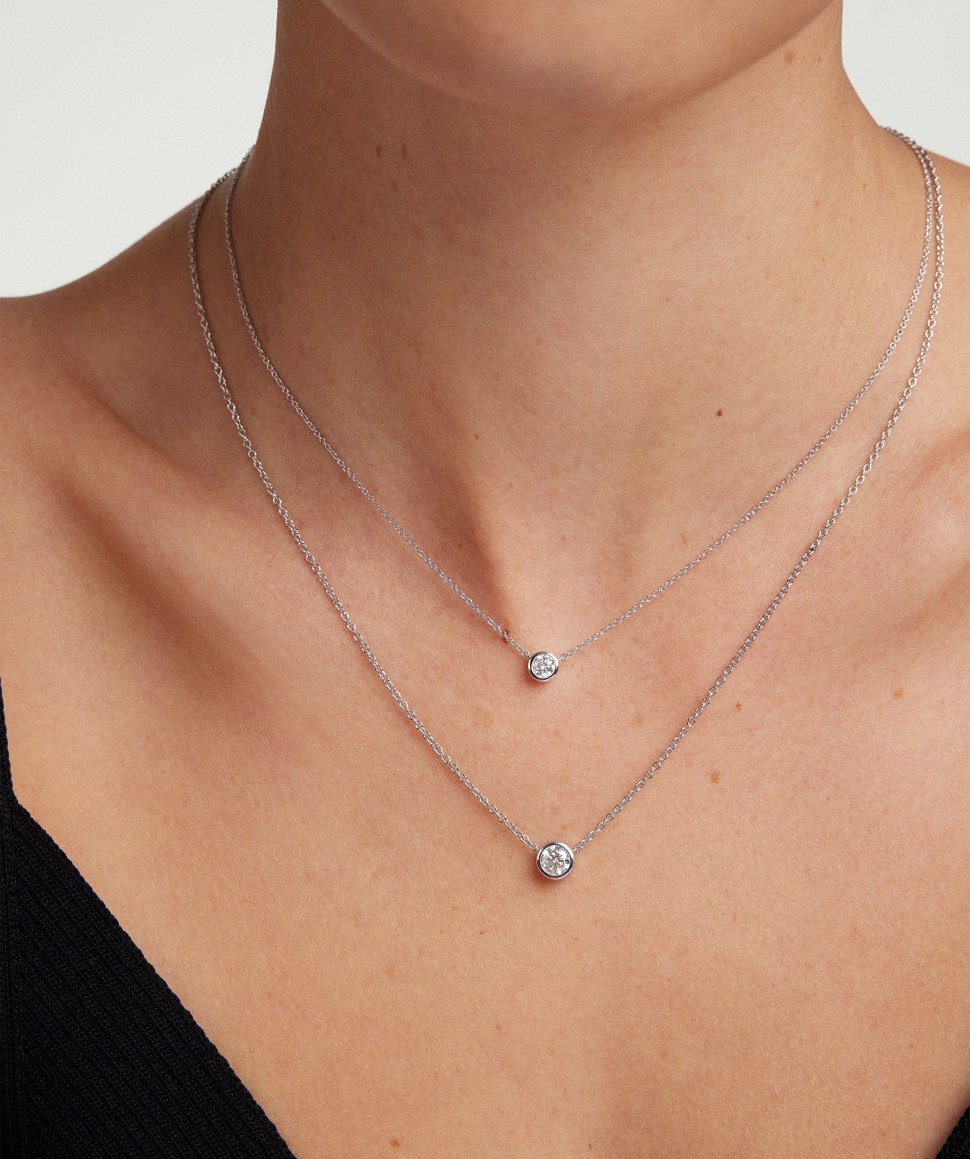Bezel Lab Grown Diamond Necklace 0.25 ct - Image 16