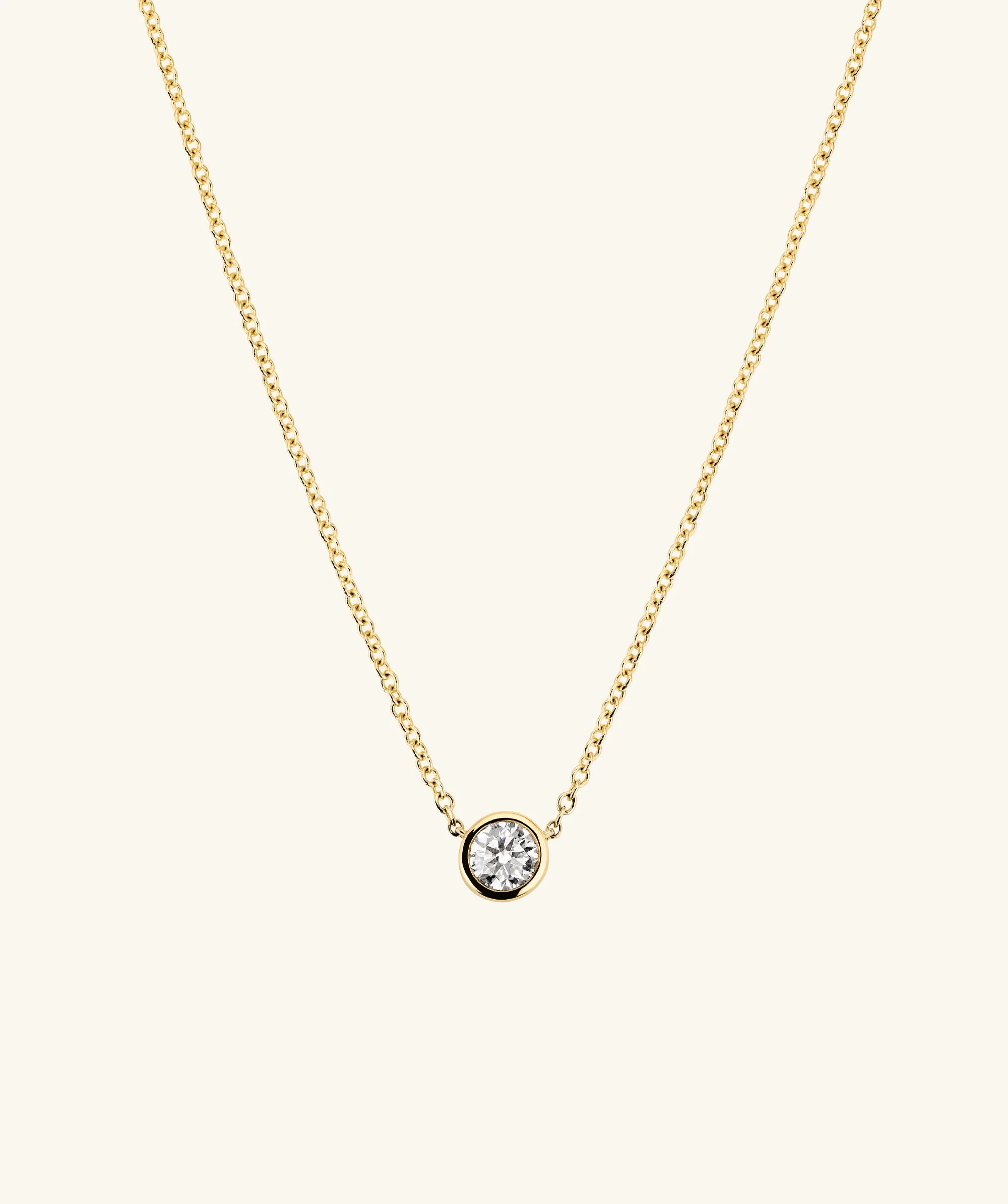 Bezel Lab Grown Diamond Necklace 0.25 ct - Image 17