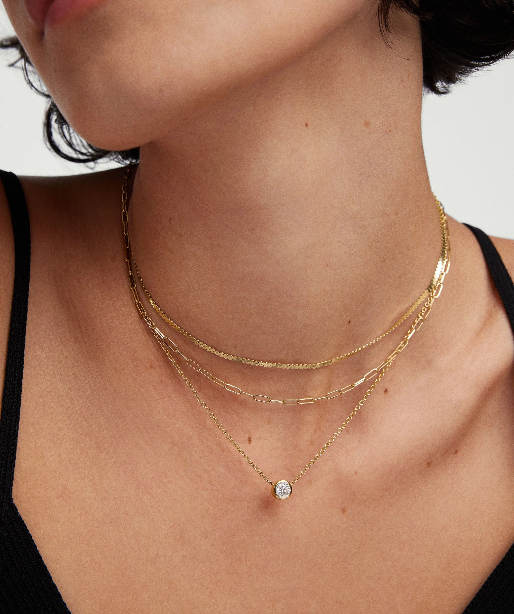 Bezel Lab Grown Diamond Necklace 0.25 ct - Image 18