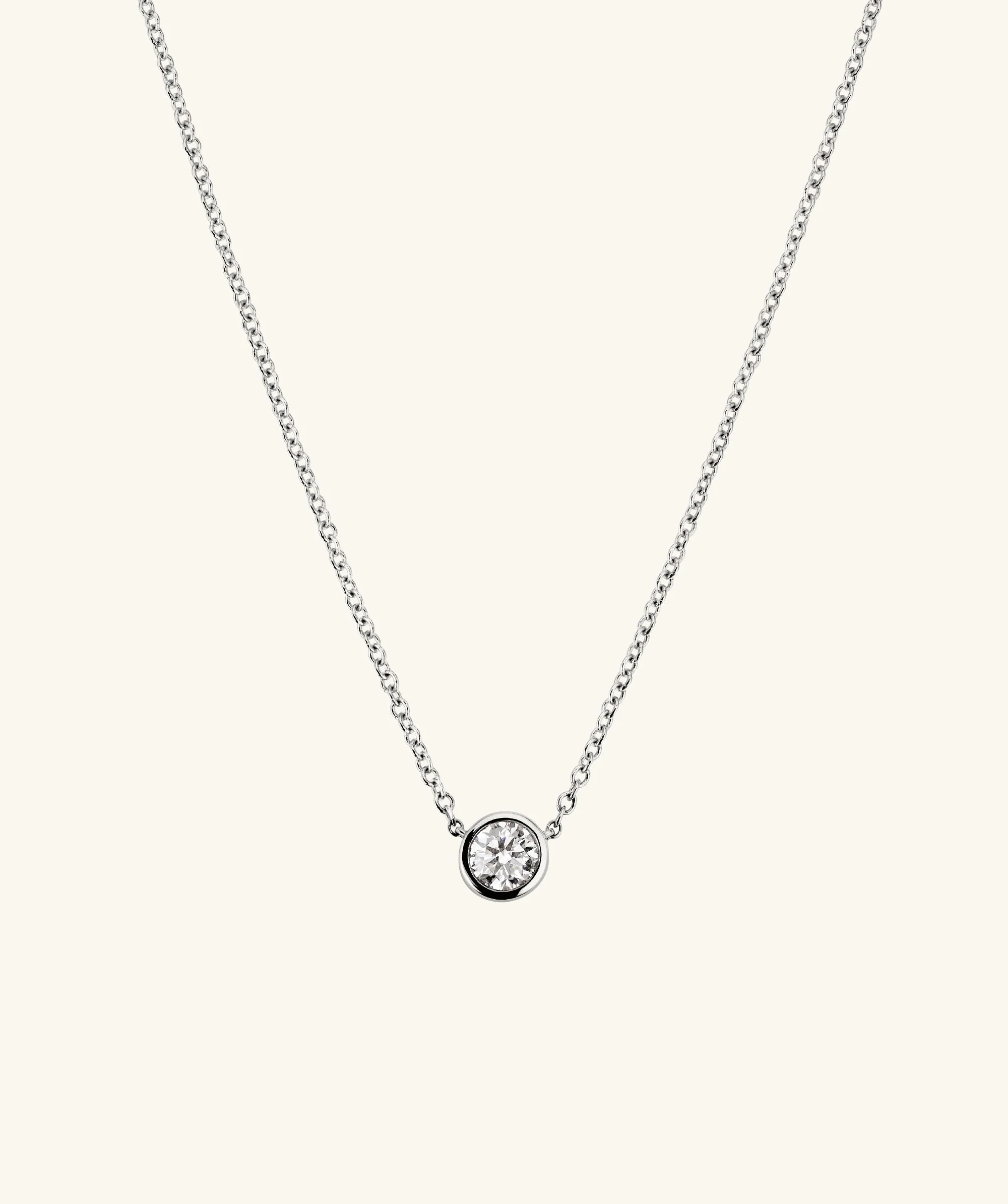 Bezel Lab Grown Diamond Necklace 0.25 ct - Image 21