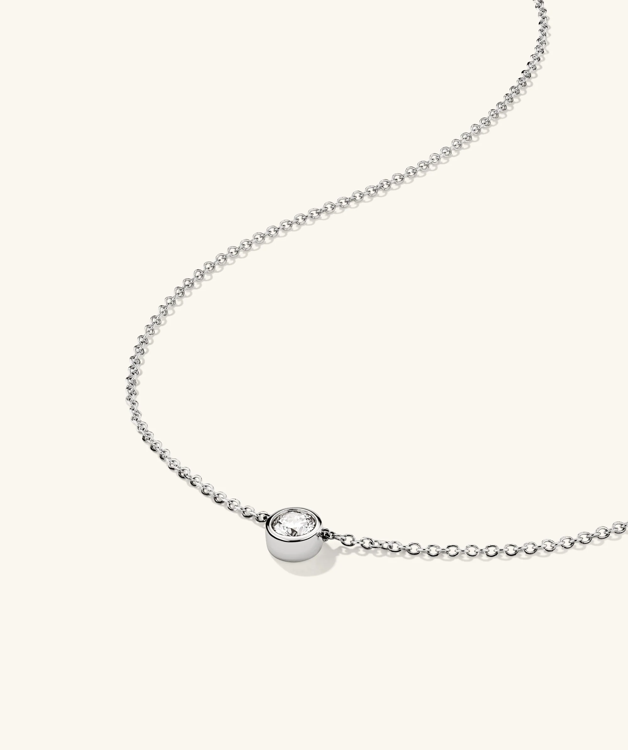 Bezel Lab Grown Diamond Necklace 0.25 ct - Image 22