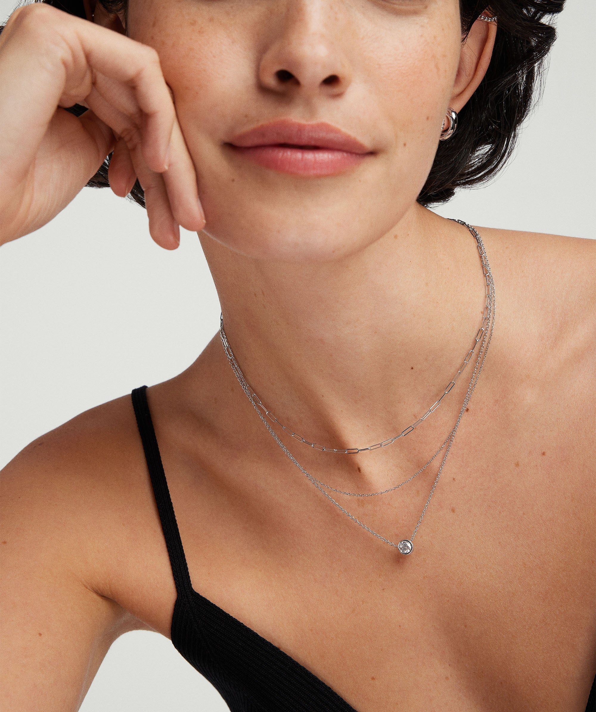 Bezel Lab Grown Diamond Necklace 0.25 ct - Image 23