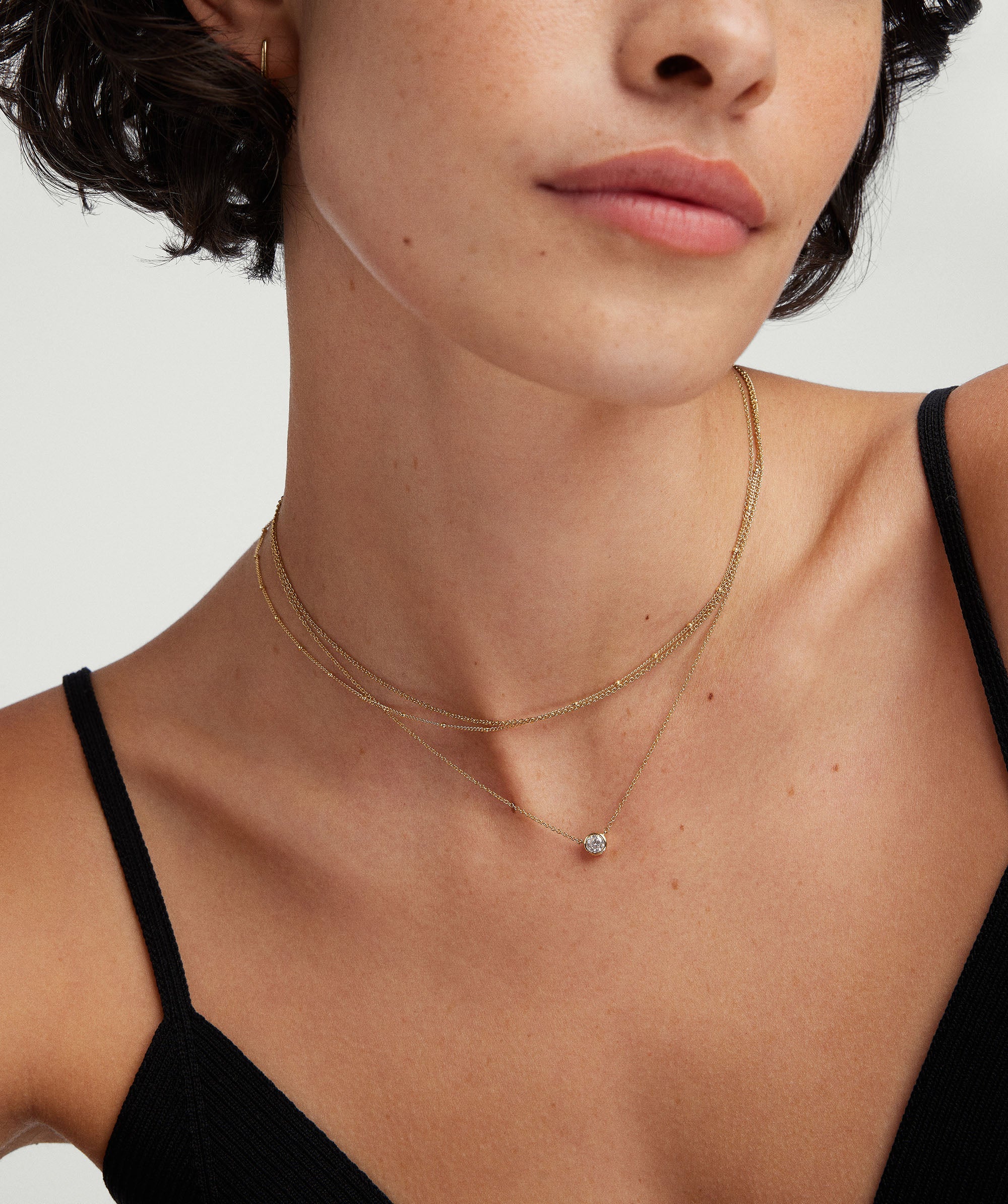Bezel Lab Grown Diamond Necklace 0.25 ct - Image 3