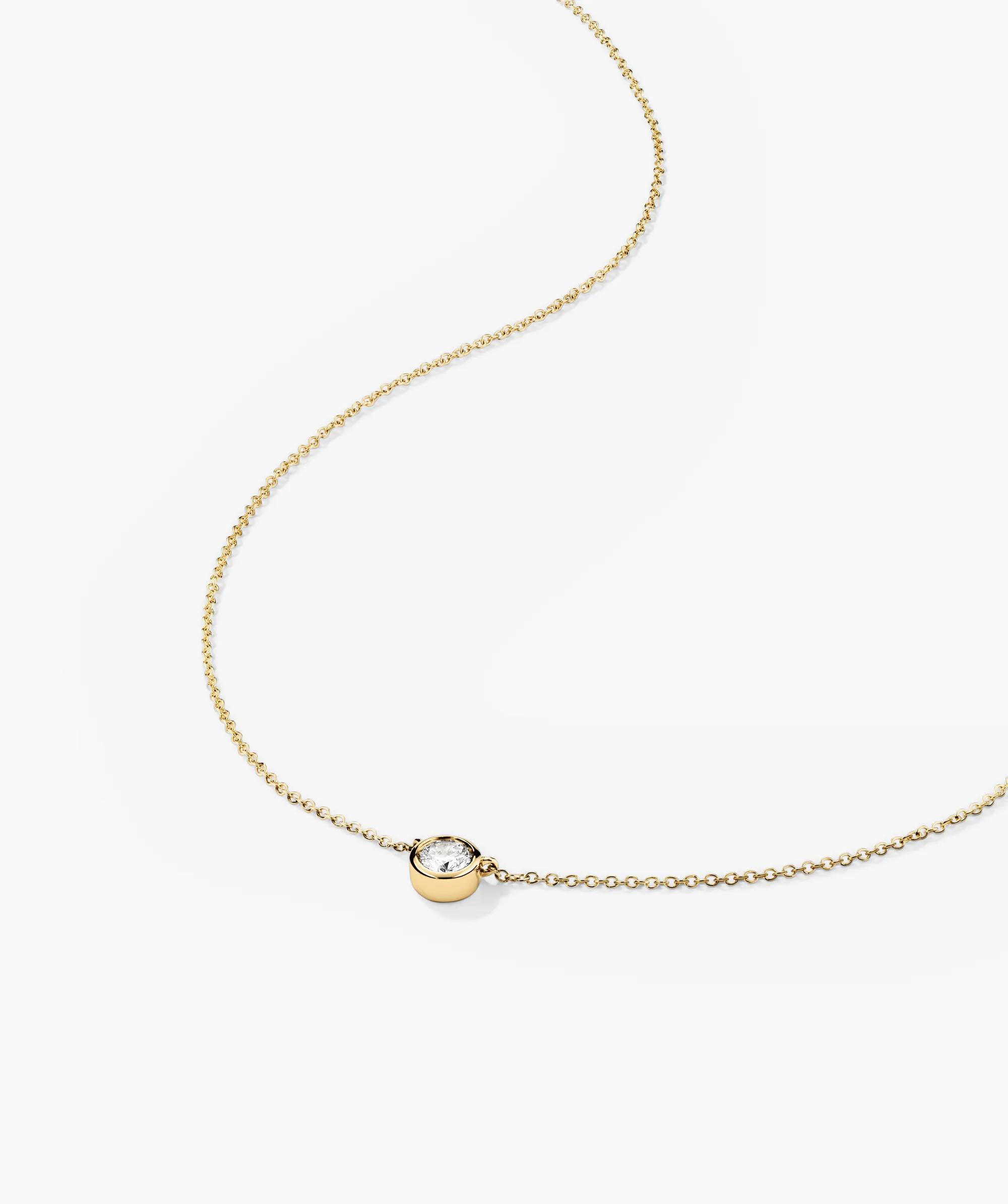 Bezel Lab Grown Diamond Necklace 0.25 ct - Image 4
