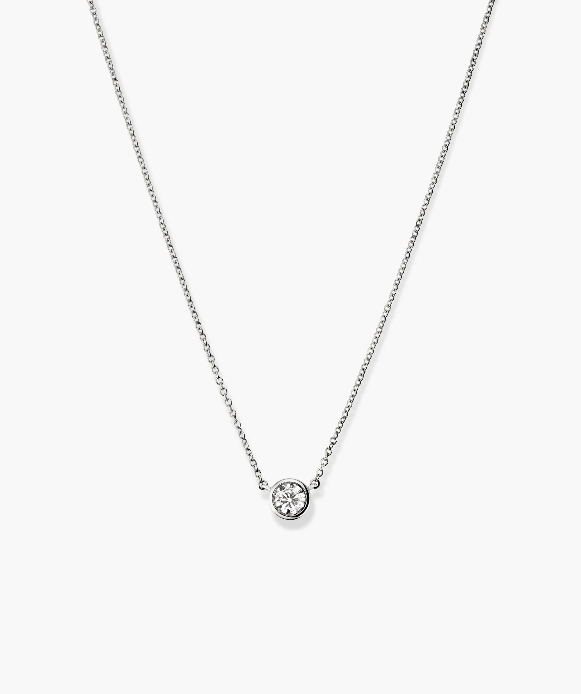 Bezel Lab Grown Diamond Necklace 0.25 ct - Image 5
