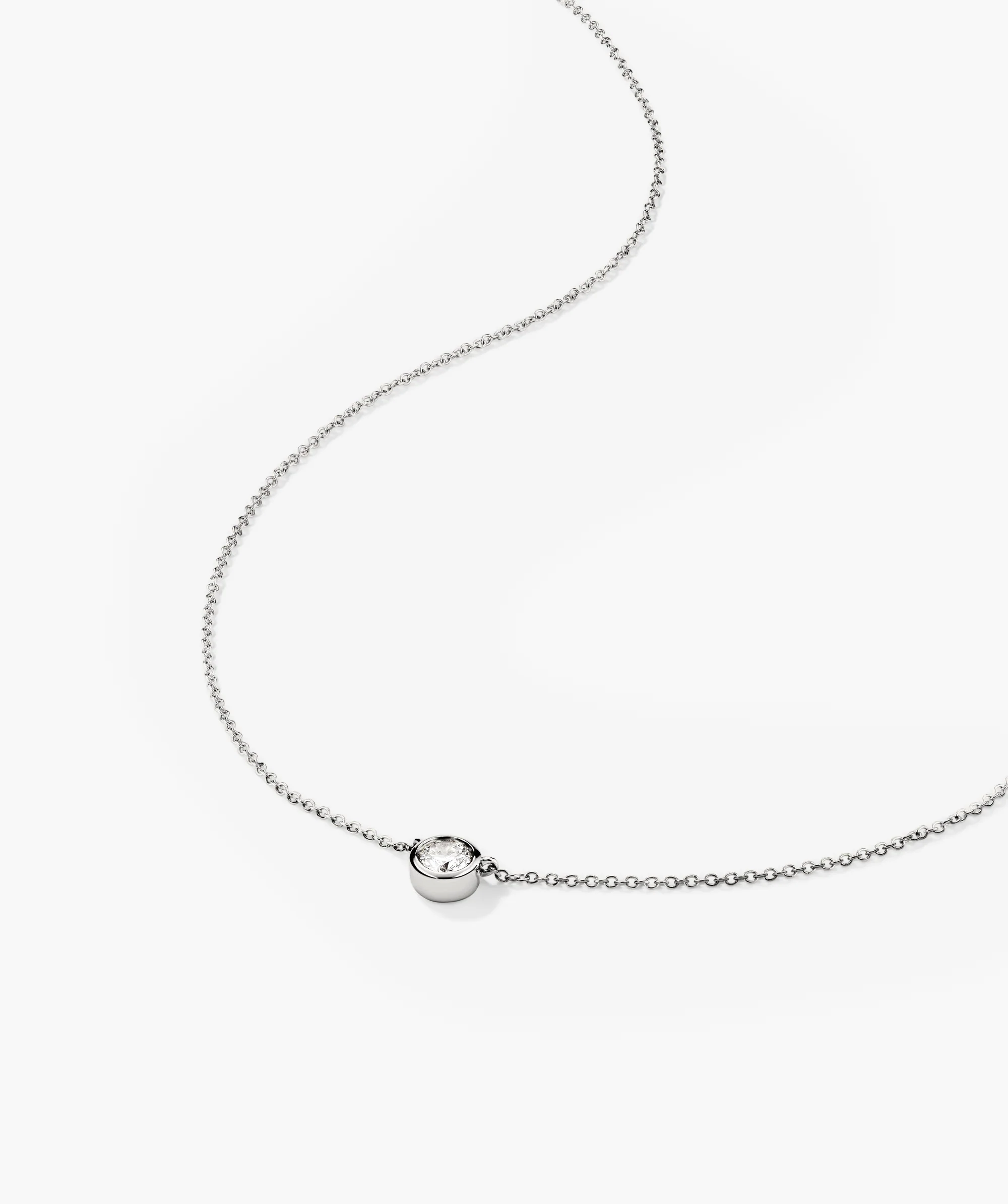 Bezel Lab Grown Diamond Necklace 0.25 ct - Image 6