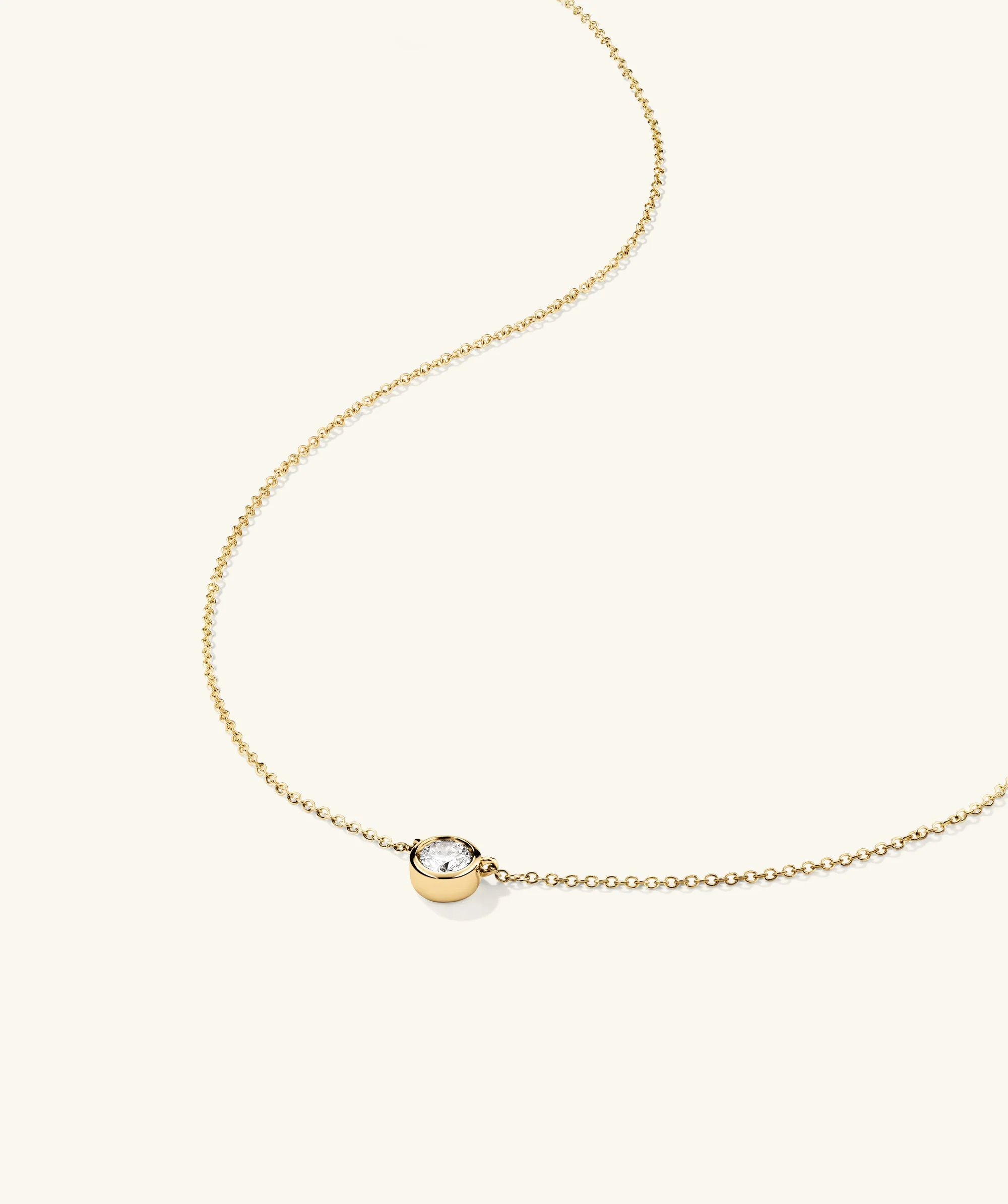 Bezel Lab Grown Diamond Necklace 0.25 ct - Image 8