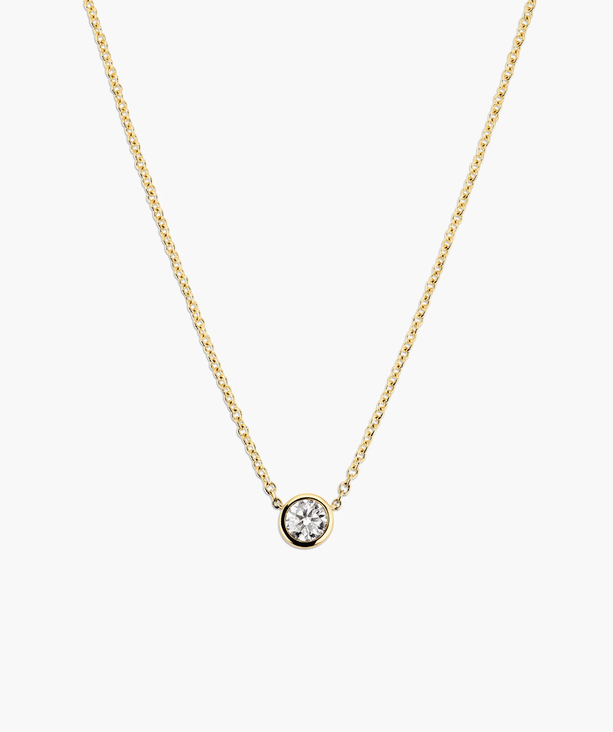 Bezel Lab Grown Diamond Necklace 0.25 ct - Image 9