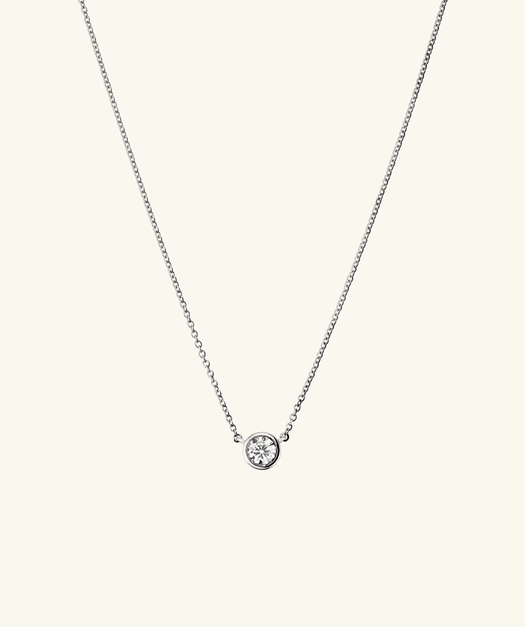 Bezel Lab Grown Diamond Necklace 0.5 ct - Image 10