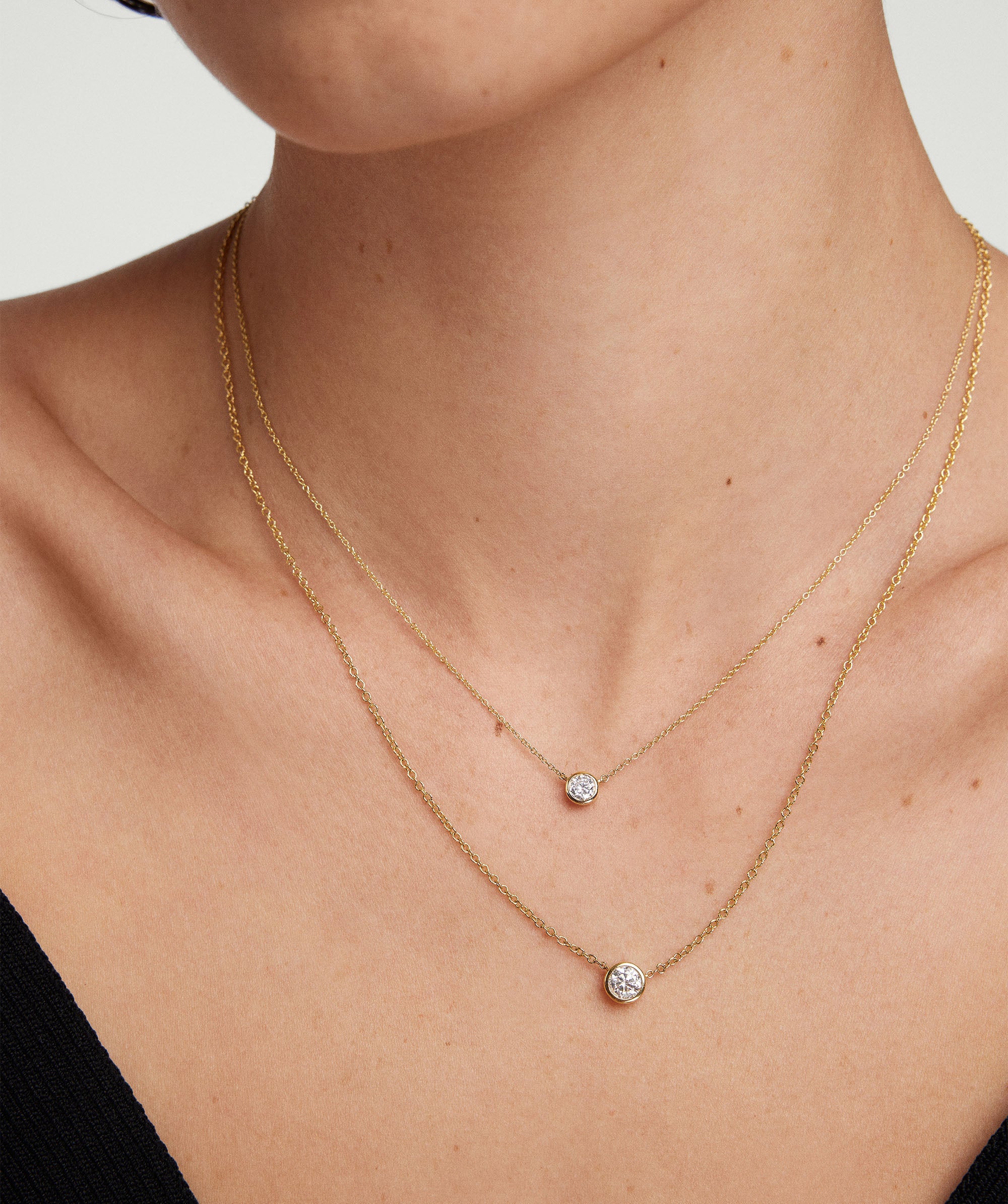 Bezel Lab Grown Diamond Necklace 0.5 ct - Image 3