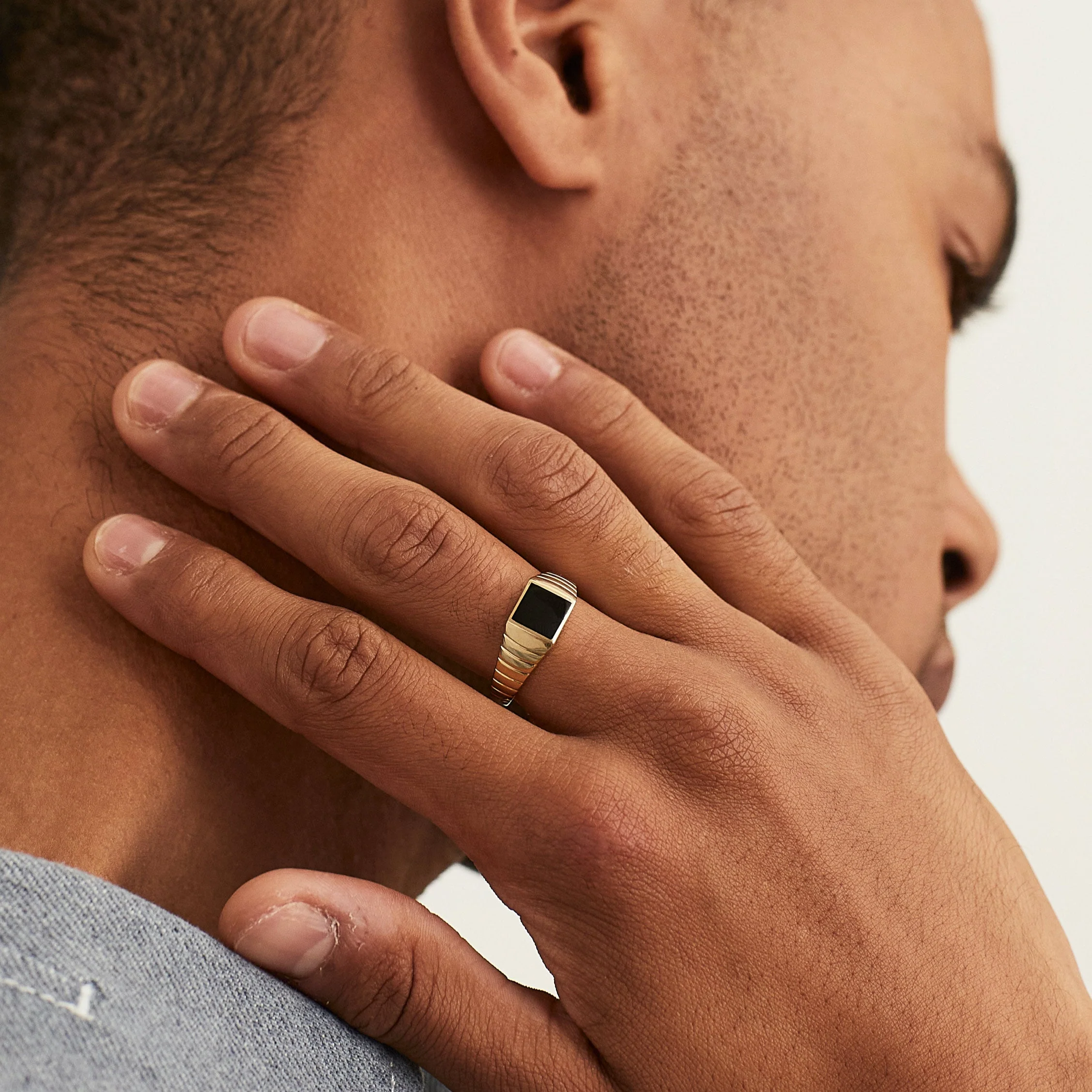 Black Onyx Square Signet Ring - Image 7