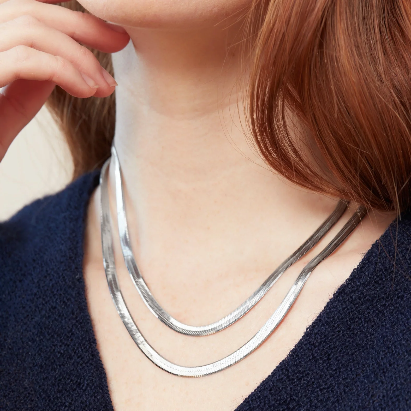 Bold Herringbone Chain Necklace - Image 14