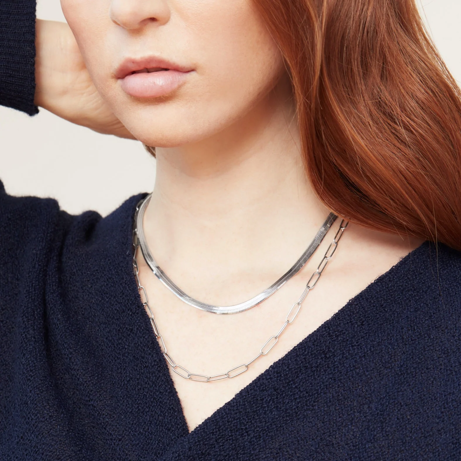 Bold Herringbone Chain Necklace - Image 15