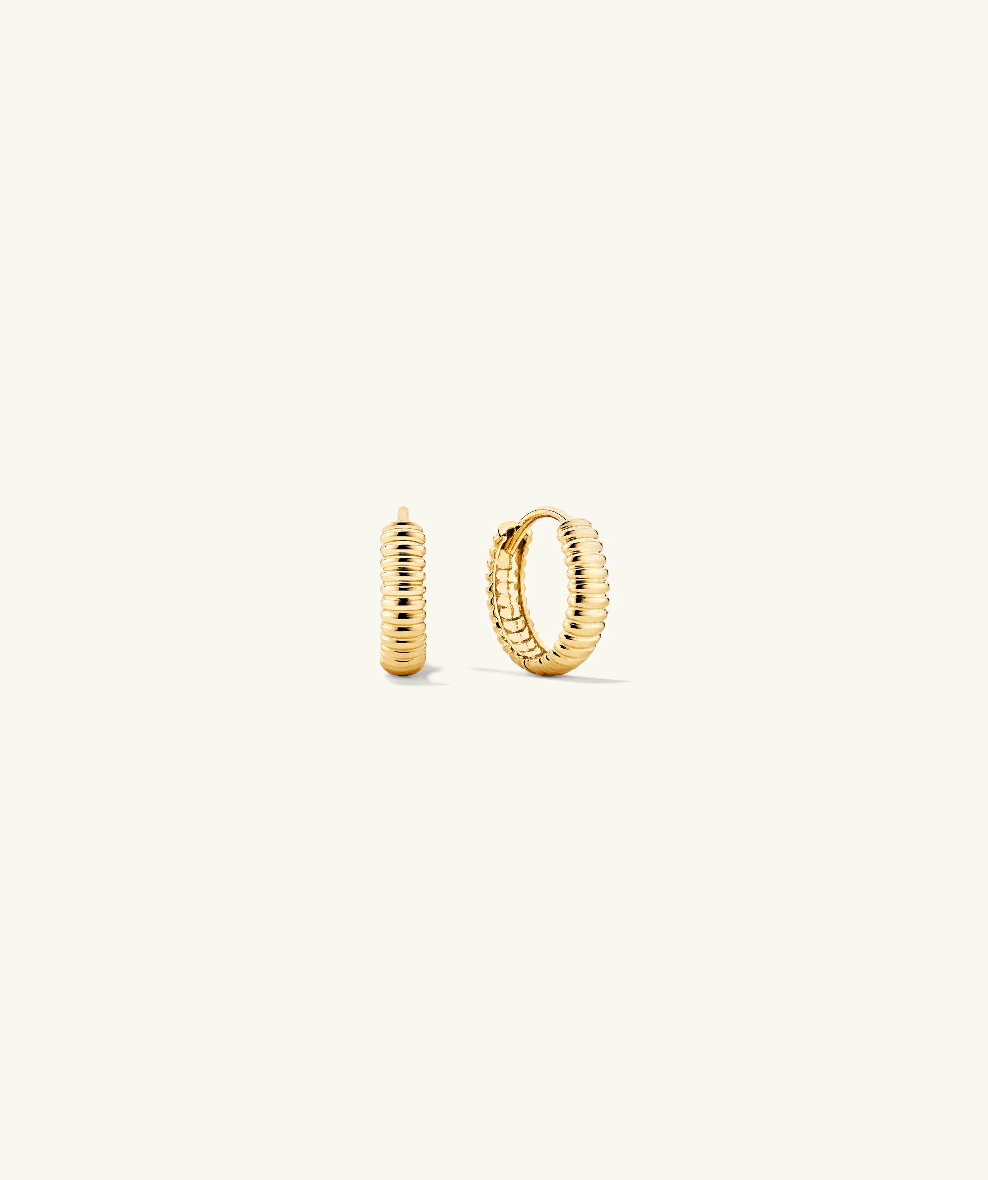 Charlotte Textured Huggie Hoops - Image 2