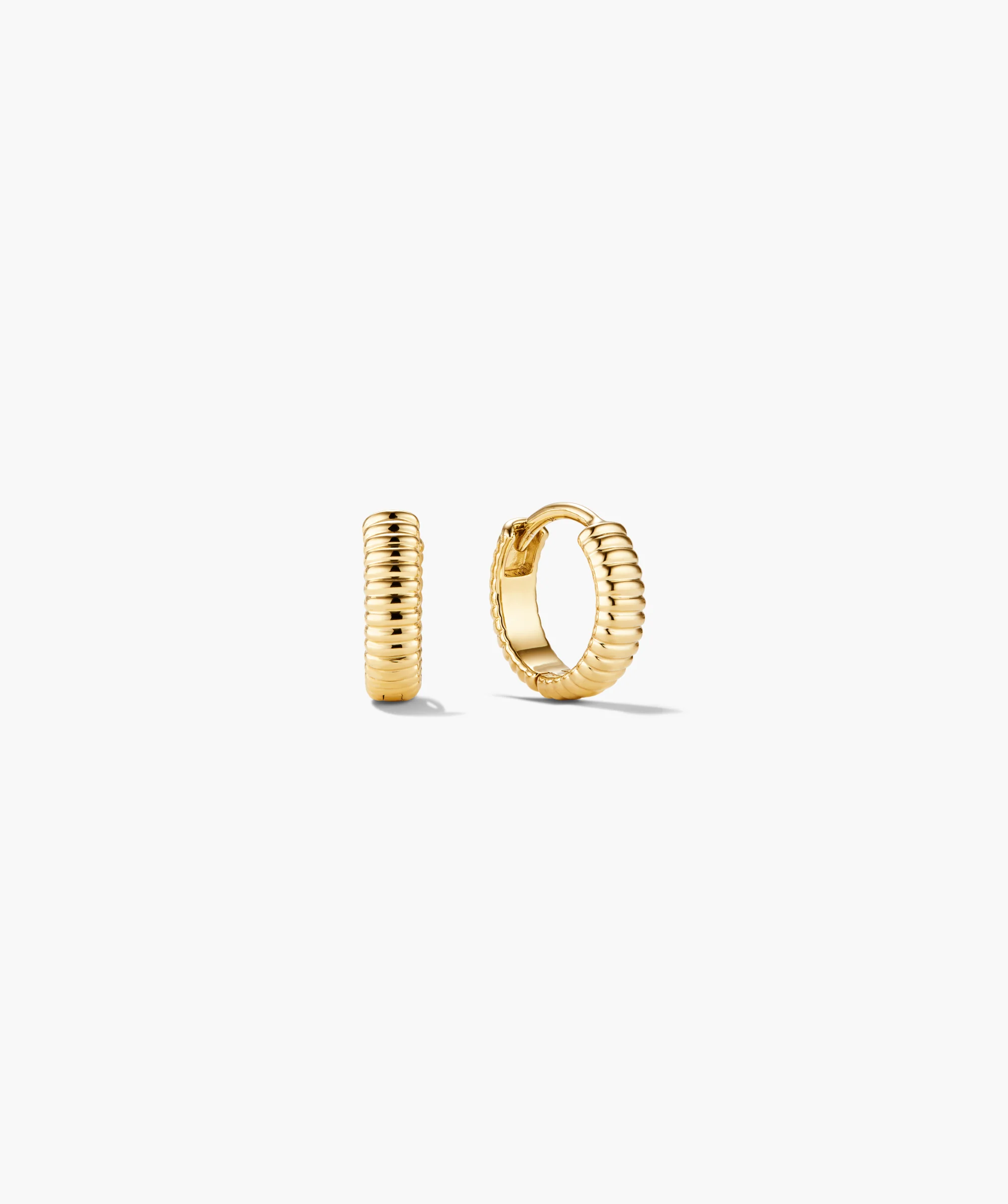 Charlotte Textured Huggie Hoops - Image 4