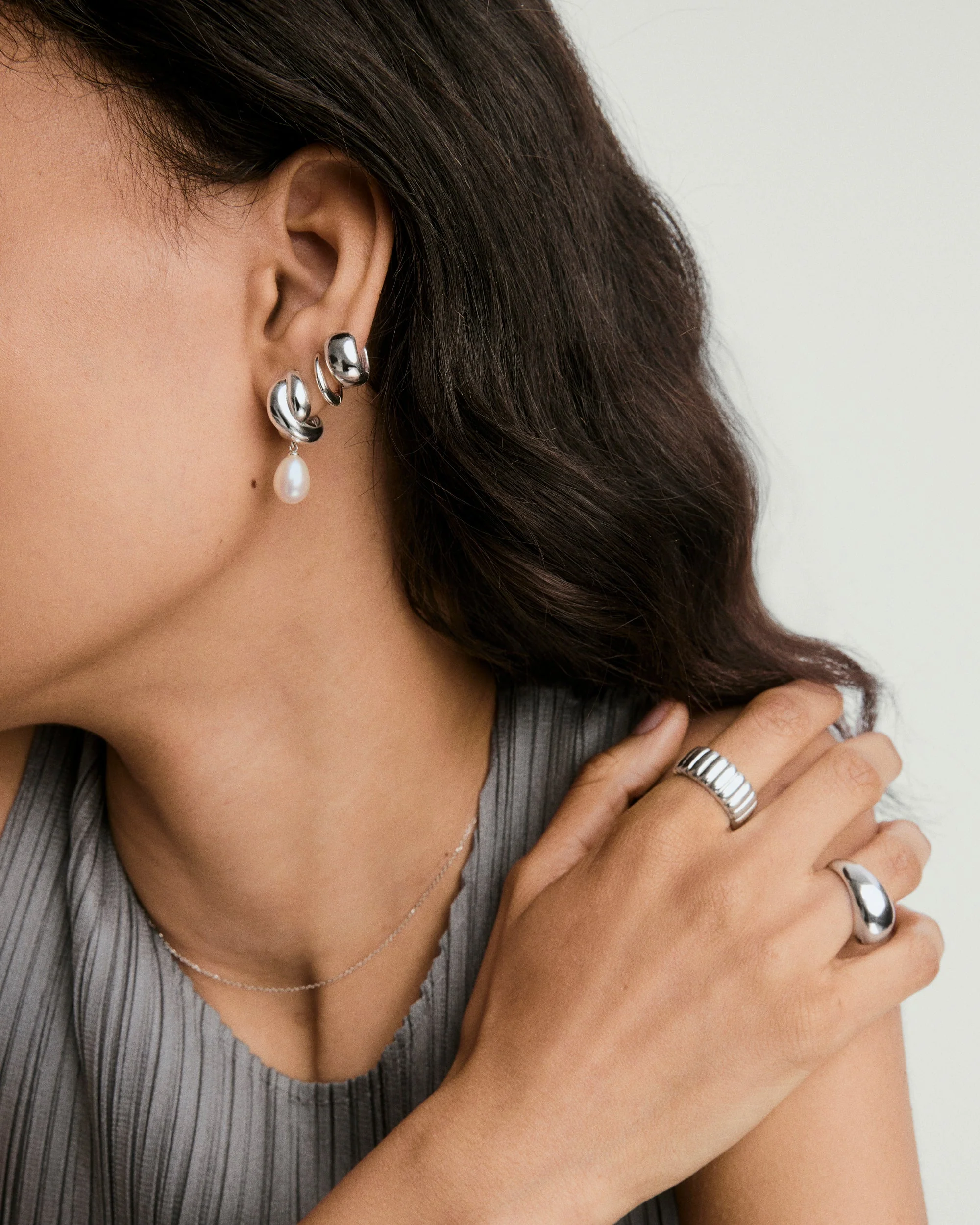 Brioche Pearl Drop Earring - Image 6