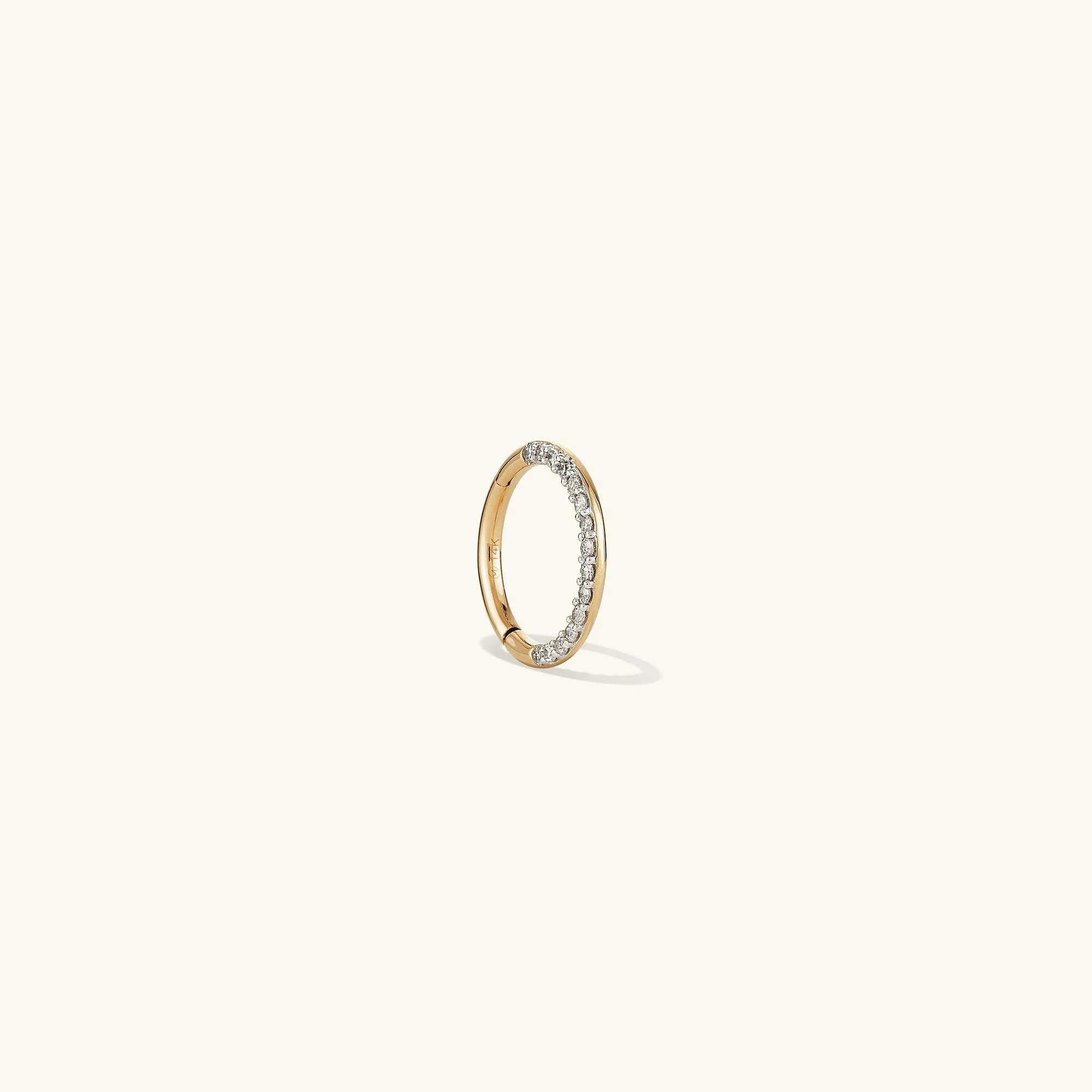 Single Cartilage Pavé Diamond Mini Hoop - Image 3