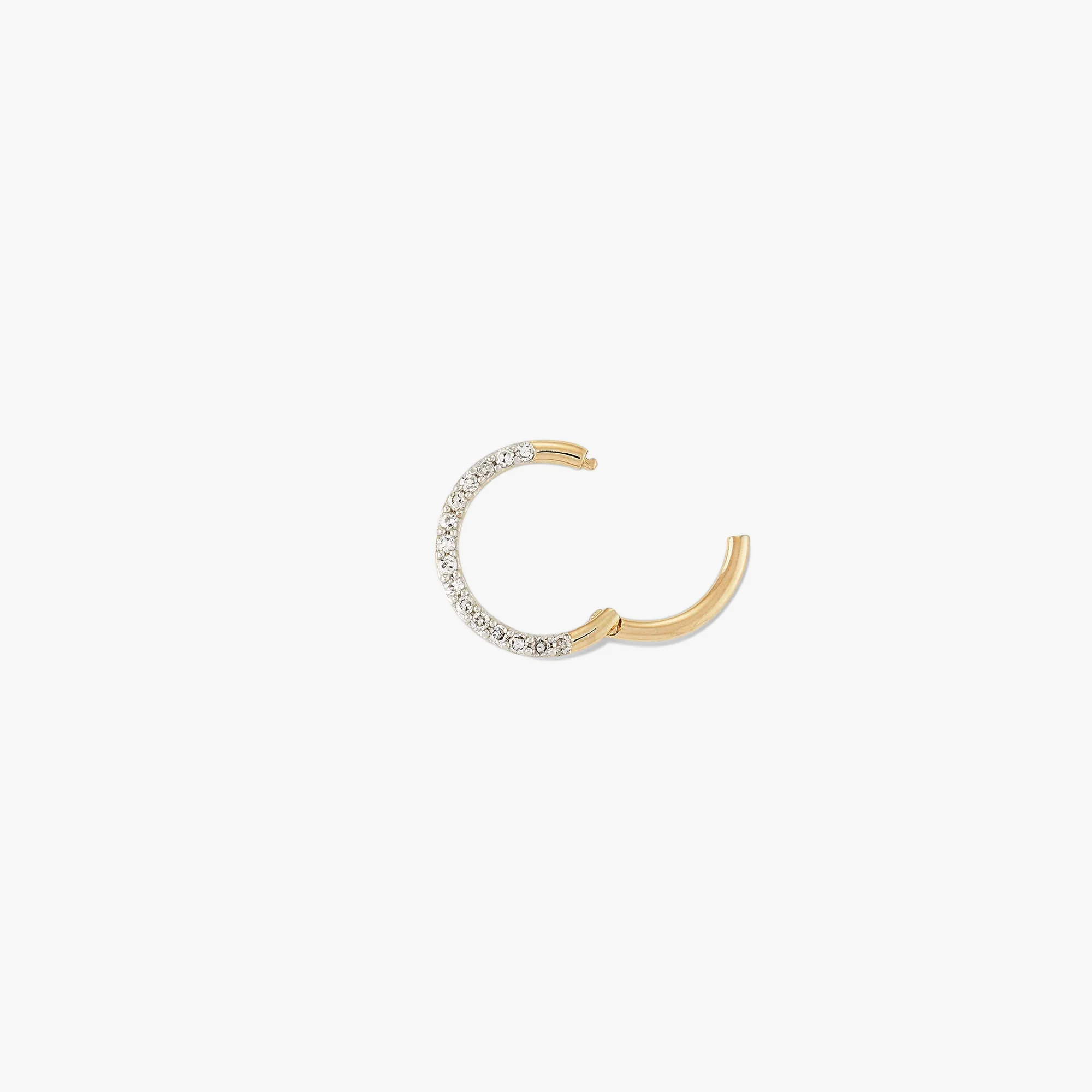 Single Cartilage Pavé Diamond Mini Hoop - Image 7