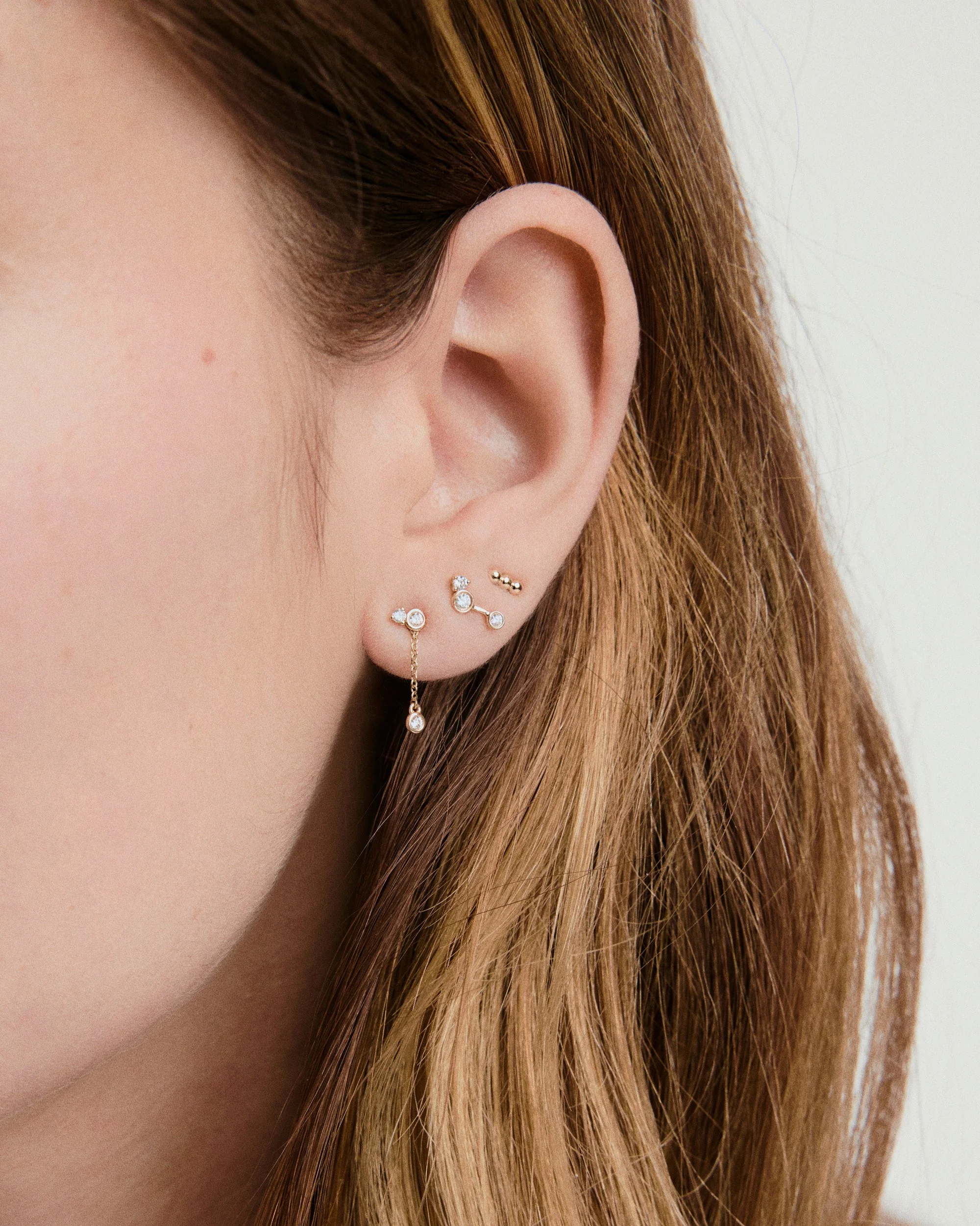 Single Celeste Lab Grown Diamond Chain Stud - Image 3