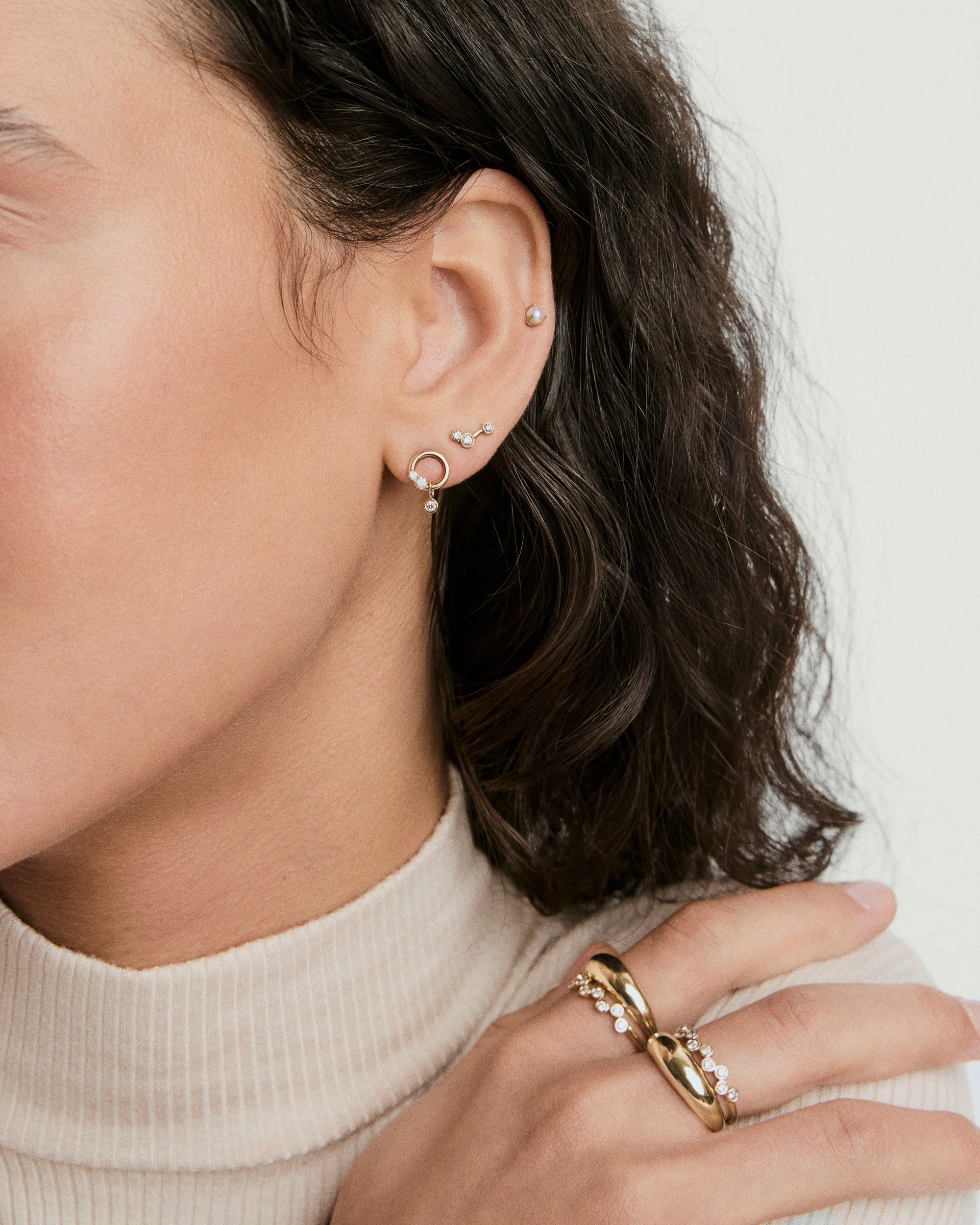 Single Celeste Lab Grown Diamond Ellipse Stud - Image 4