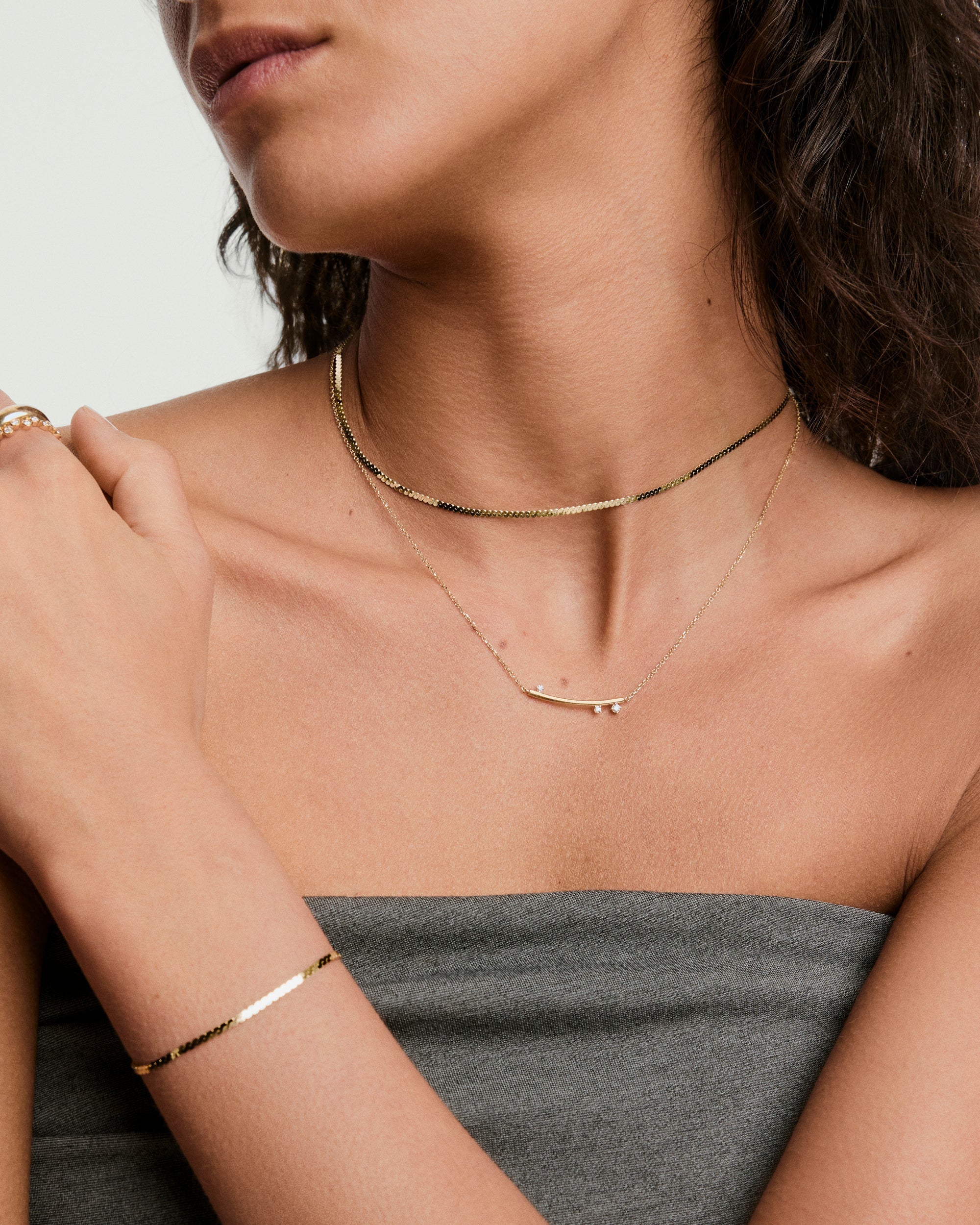 Celeste Lab Grown Diamond Horizon Necklace - Image 3