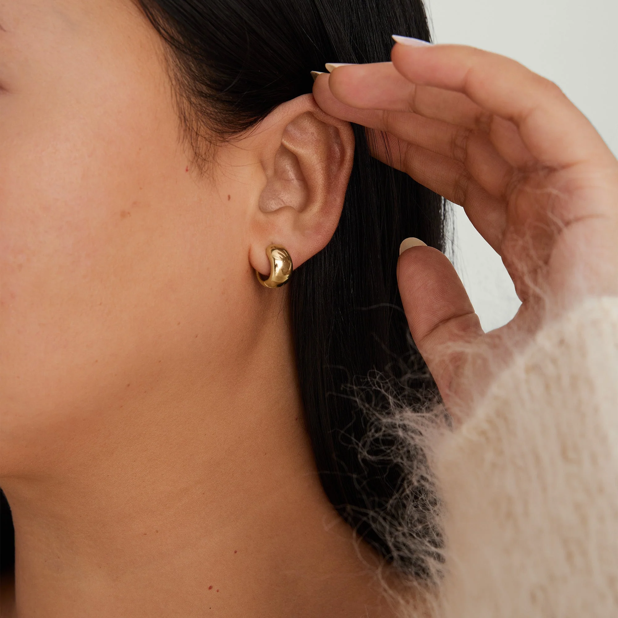 Chunky Huggie Hoops - Image 3