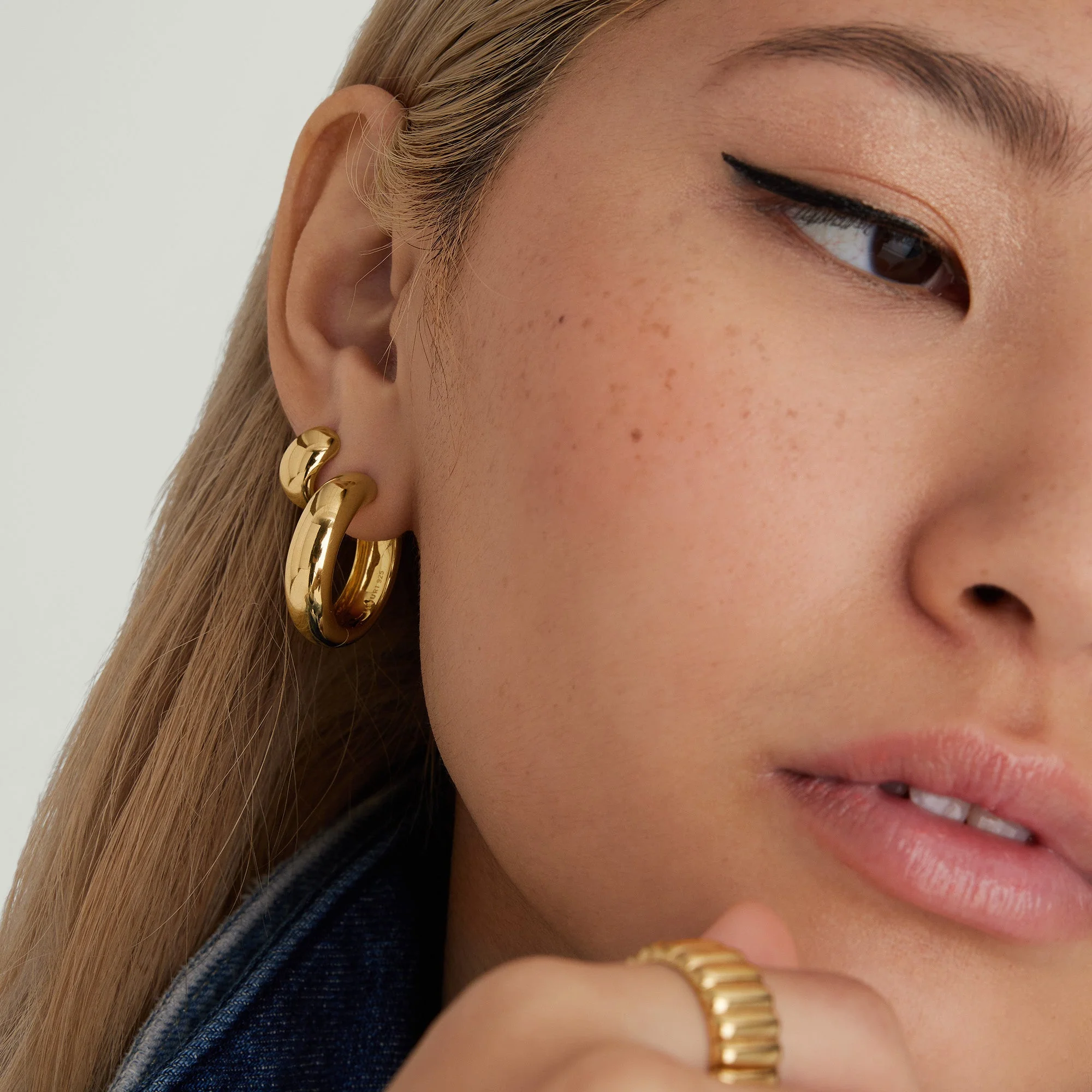 Chunky Huggie Hoops - Image 4