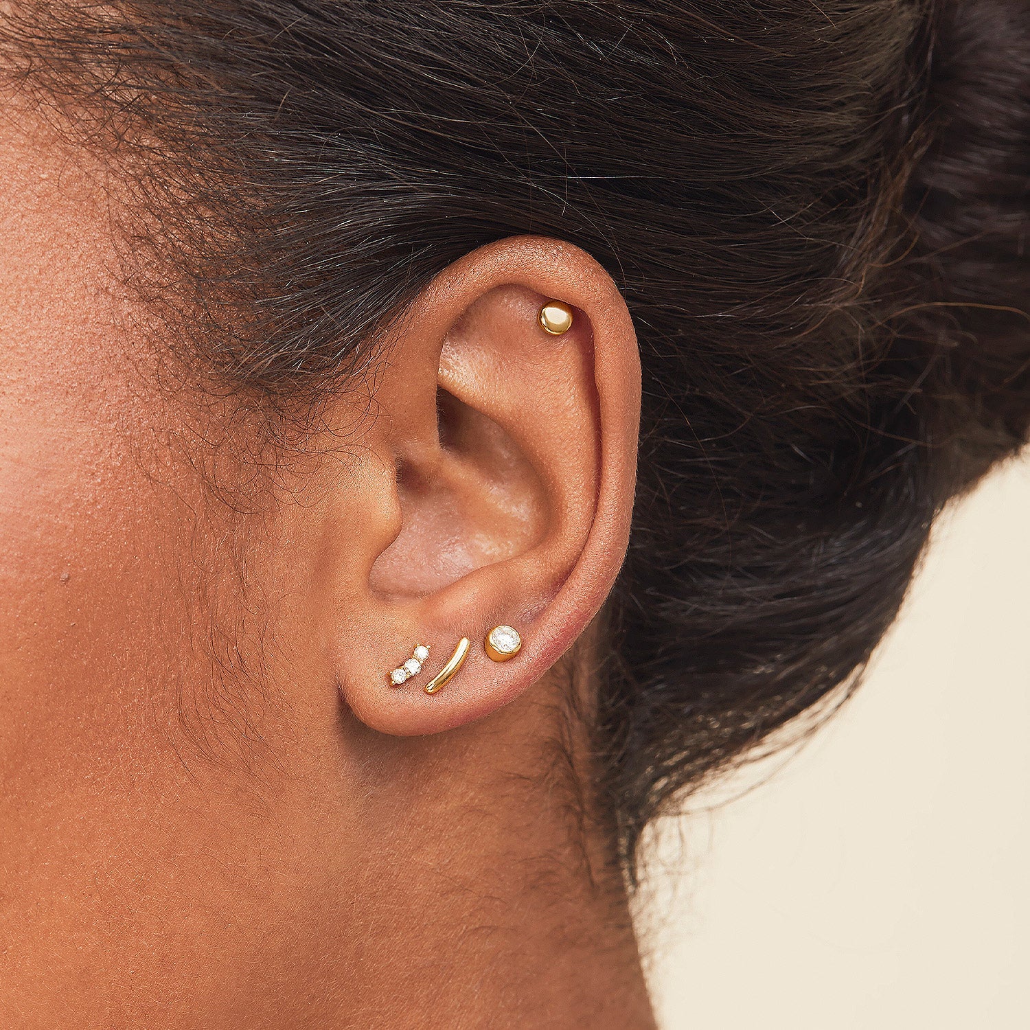 Piercing Studio - Diamond Curve Bar Flat Back Stud - Image 3