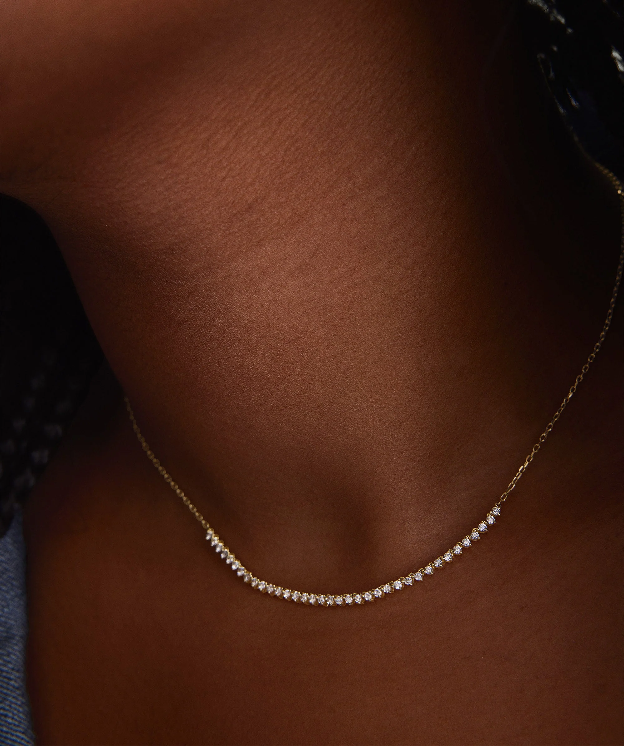 Diamond Half Tennis Necklace - Image 3