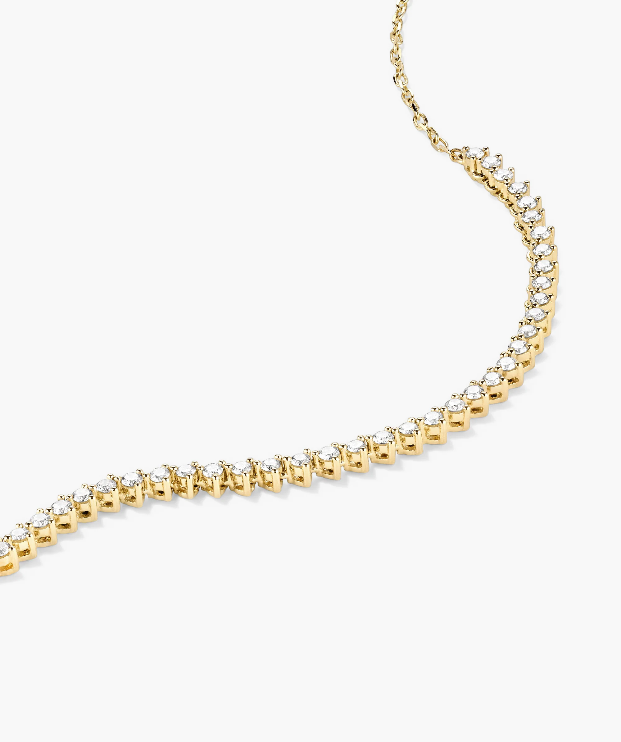 Diamond Half Tennis Necklace - Image 5