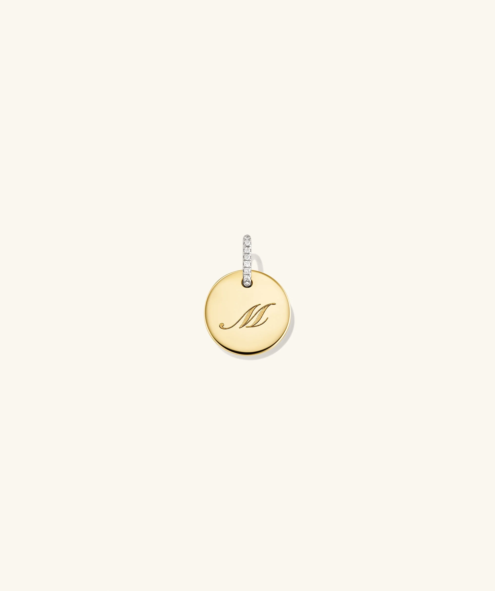 Disc Pavé Diamond Engravable Charm - Image 18