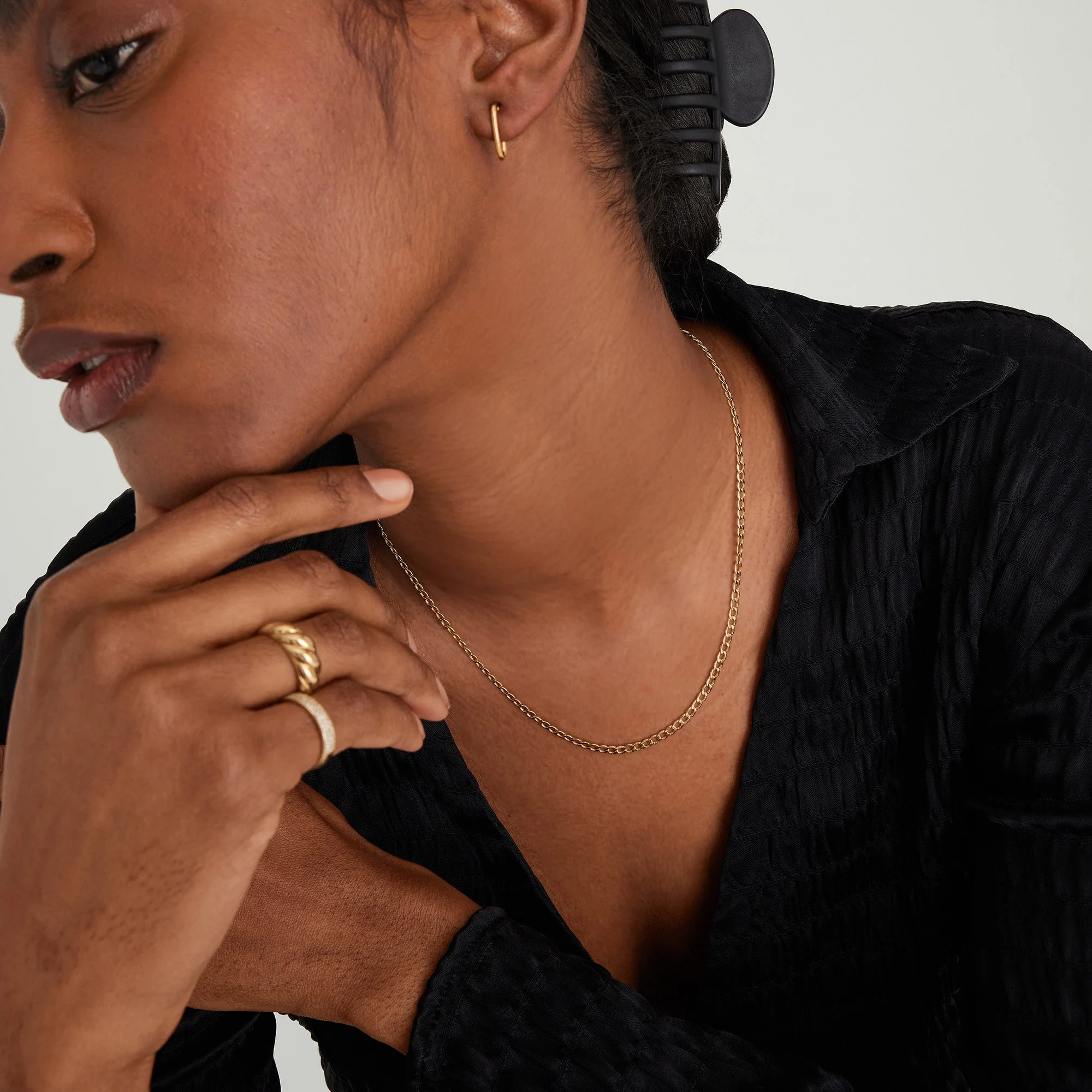 Flat Curb Chain Necklace - Image 14