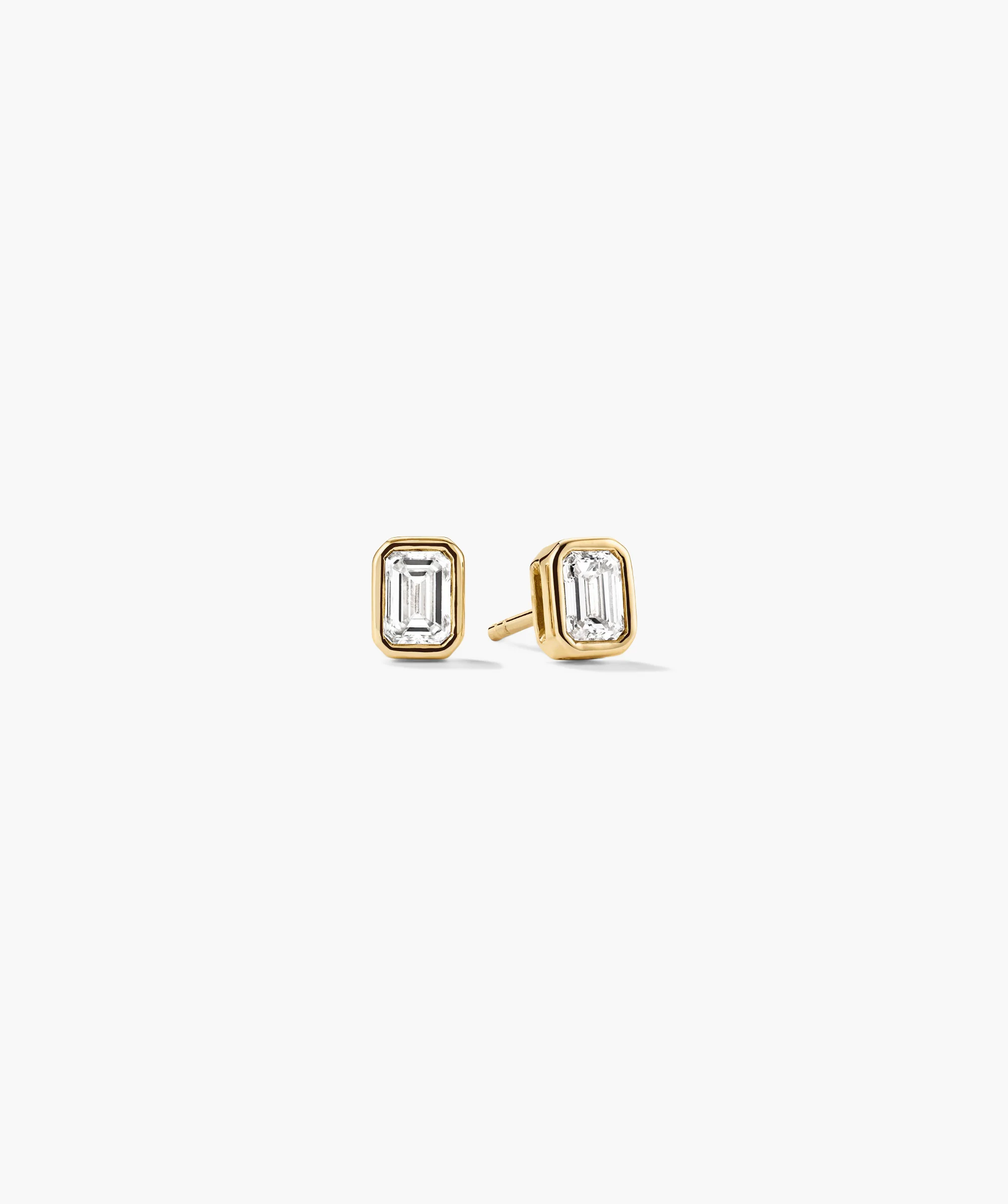 Lab Grown Diamond Emerald Cut Studs - Image 3