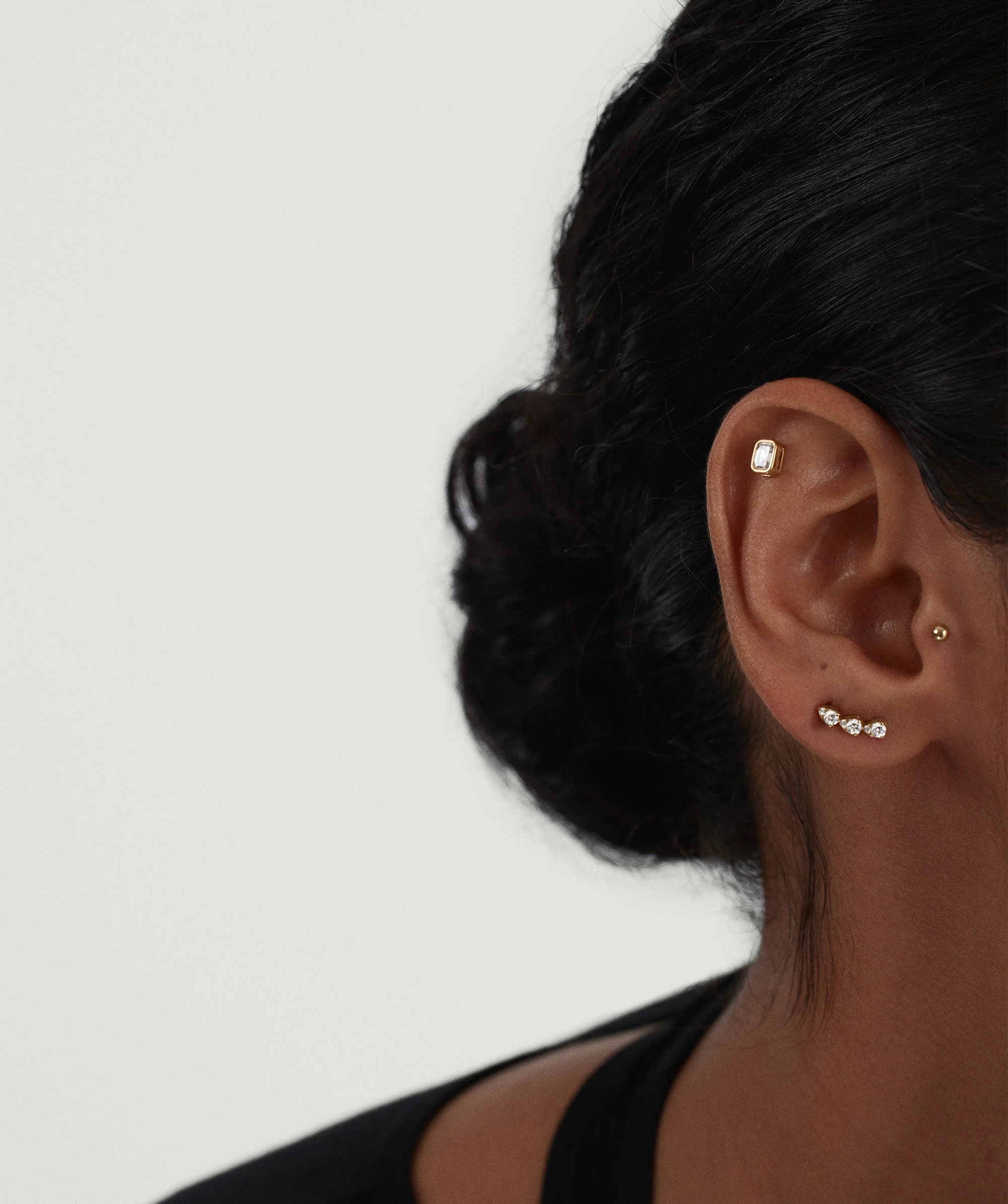 Lab Grown Diamond Pear Climber Studs - Image 3