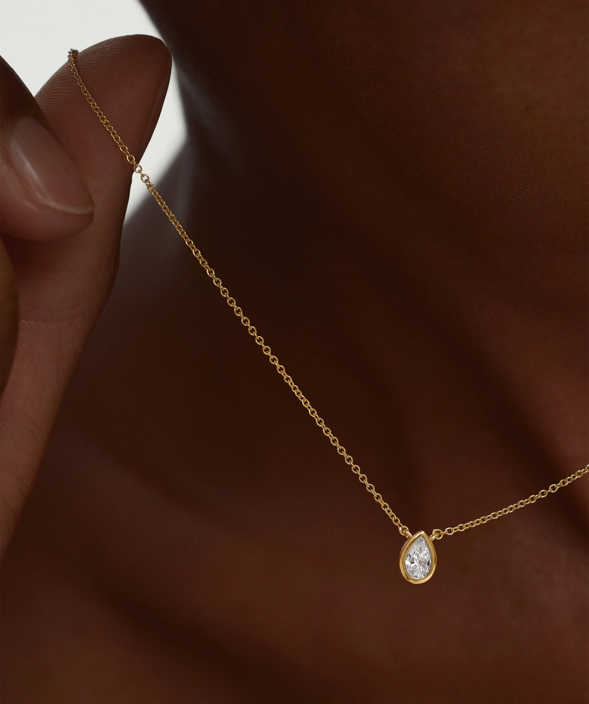 Lab Grown Diamond Pear Necklace - Image 3