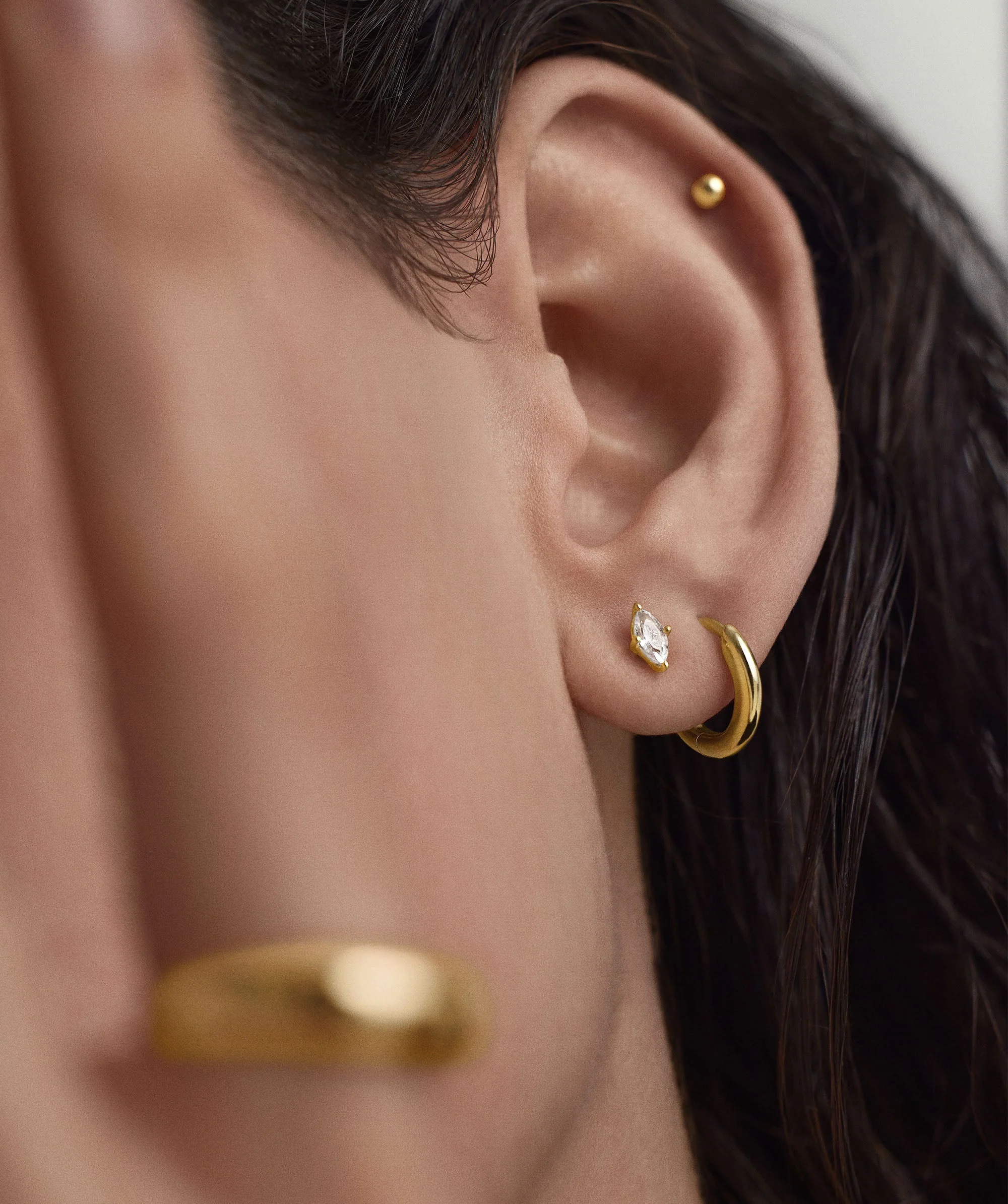 Lab Grown Sapphire Marquise Cut Studs - Image 3