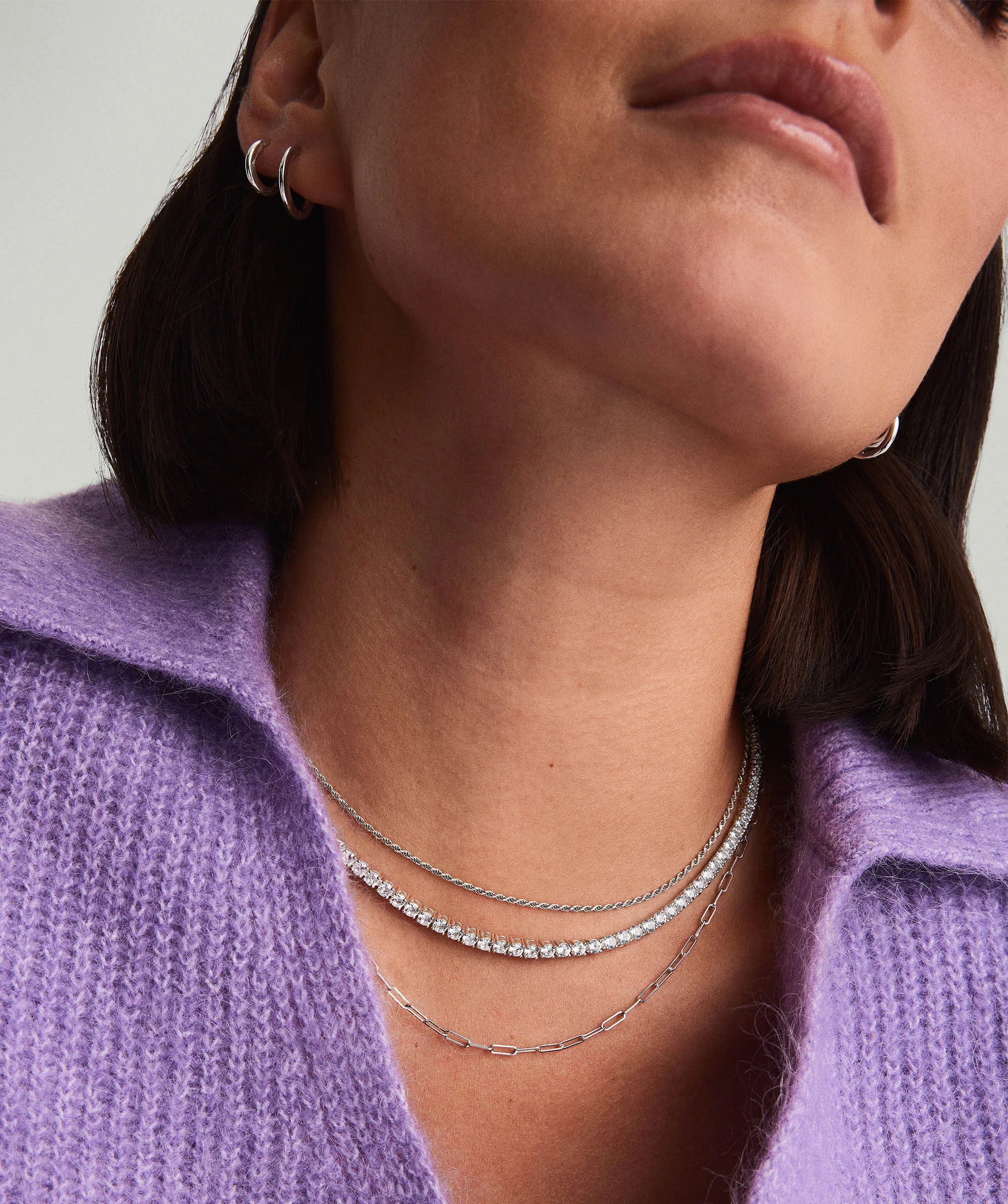 Lab Grown Sapphire Tennis Necklace - Image 4