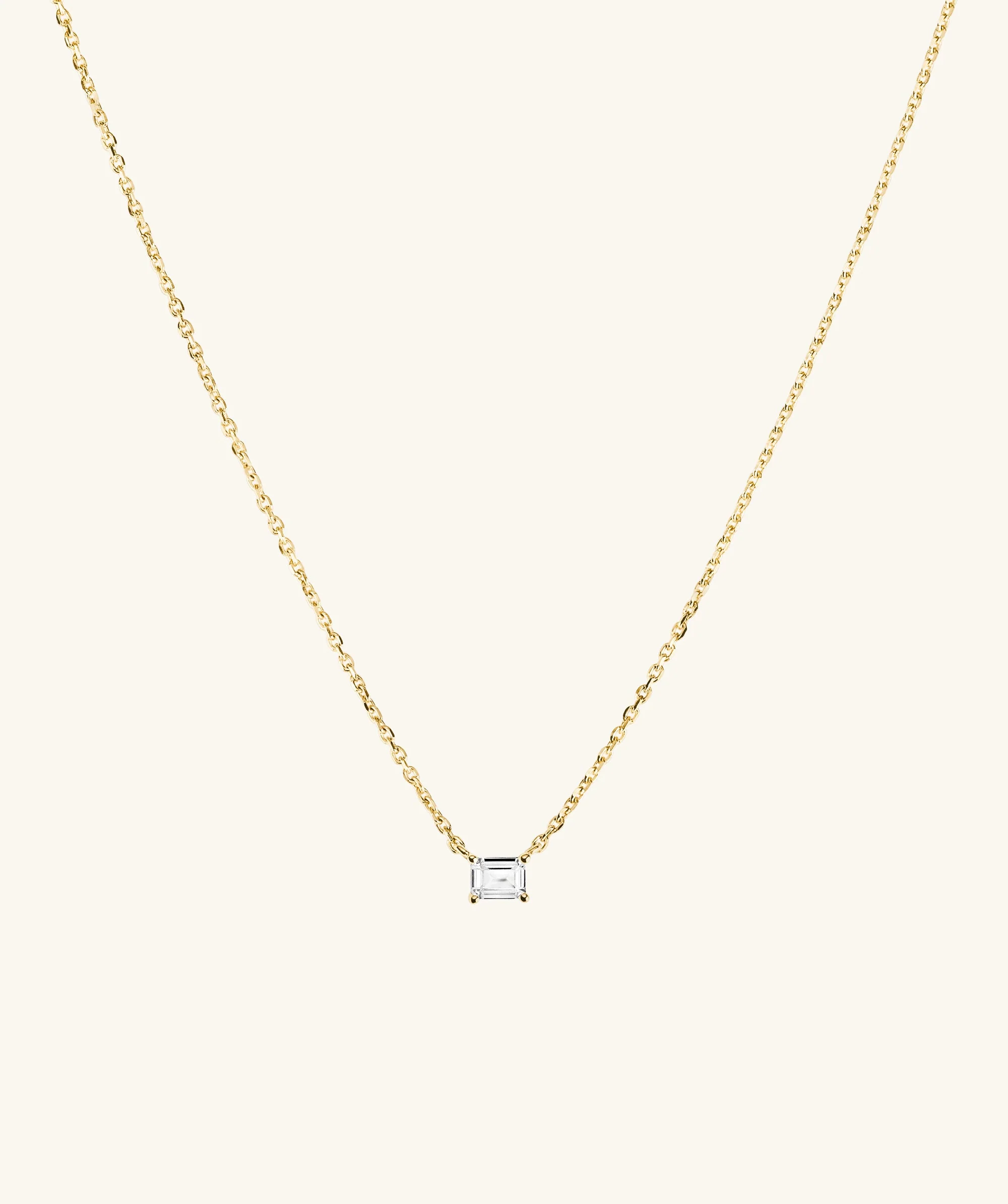Lab Grown Sapphire Baguette Necklace - Image 2