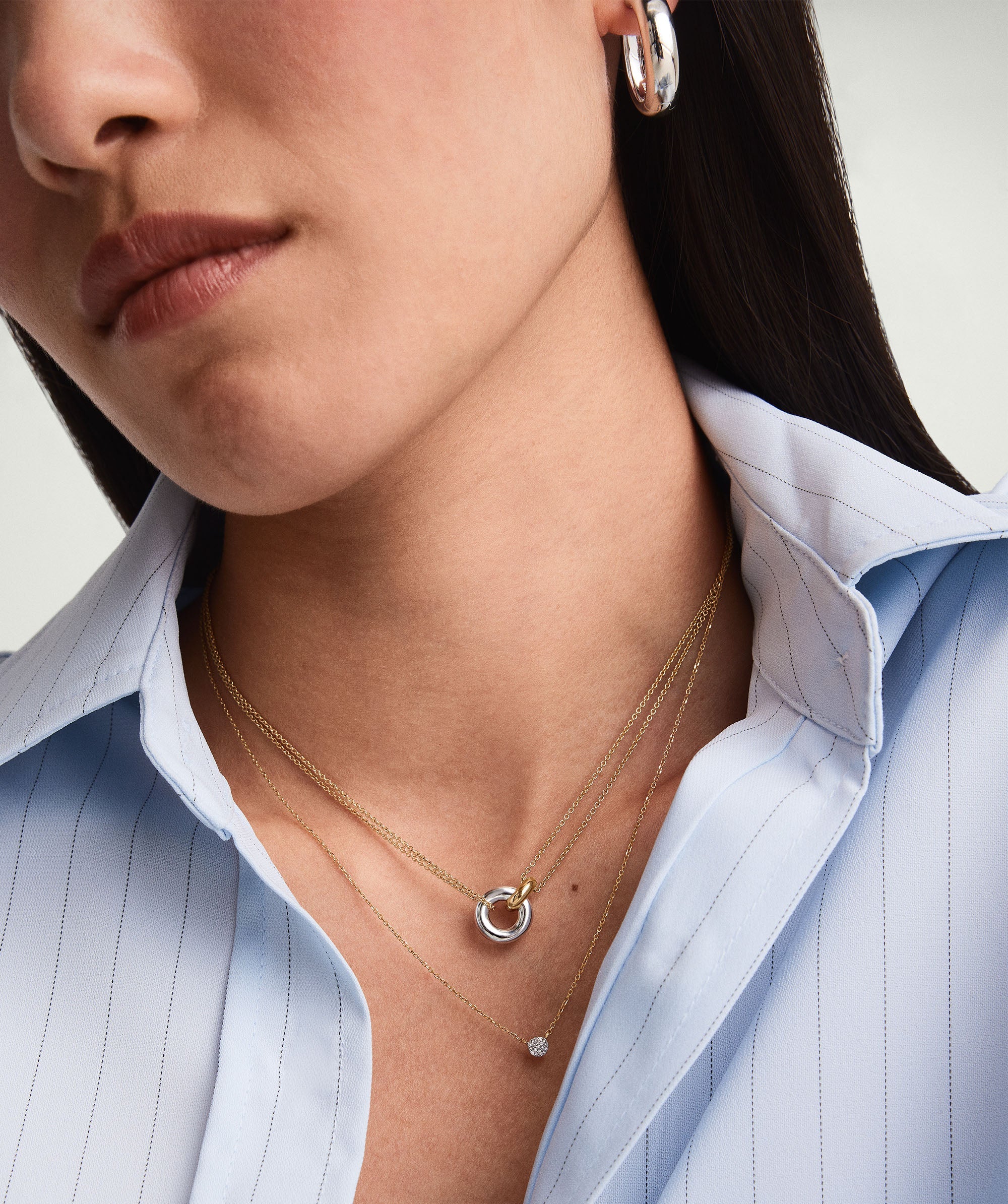 Linked Two-Tone Necklace - Image 6