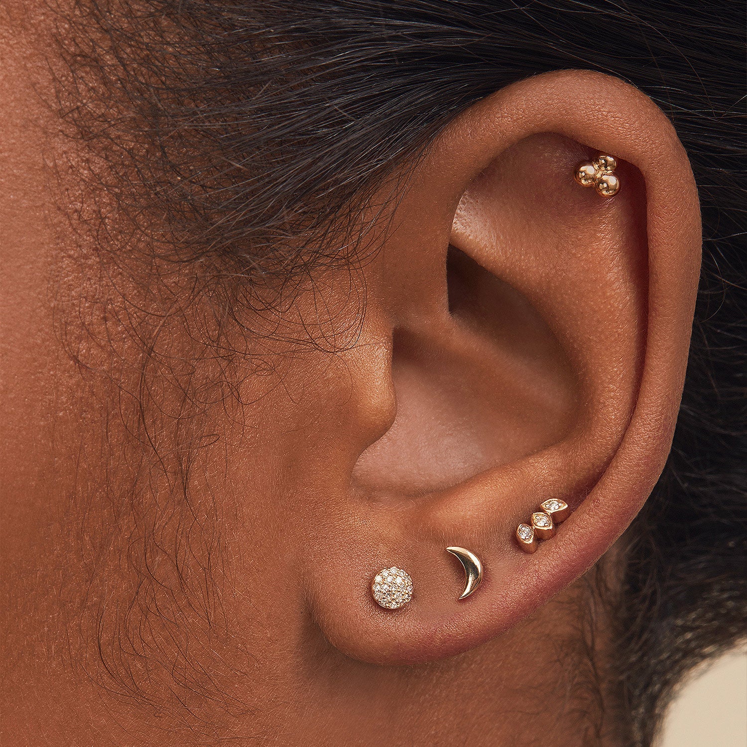 Piercing Studio - Marquise Diamond Bar Flat Back Stud - Image 3