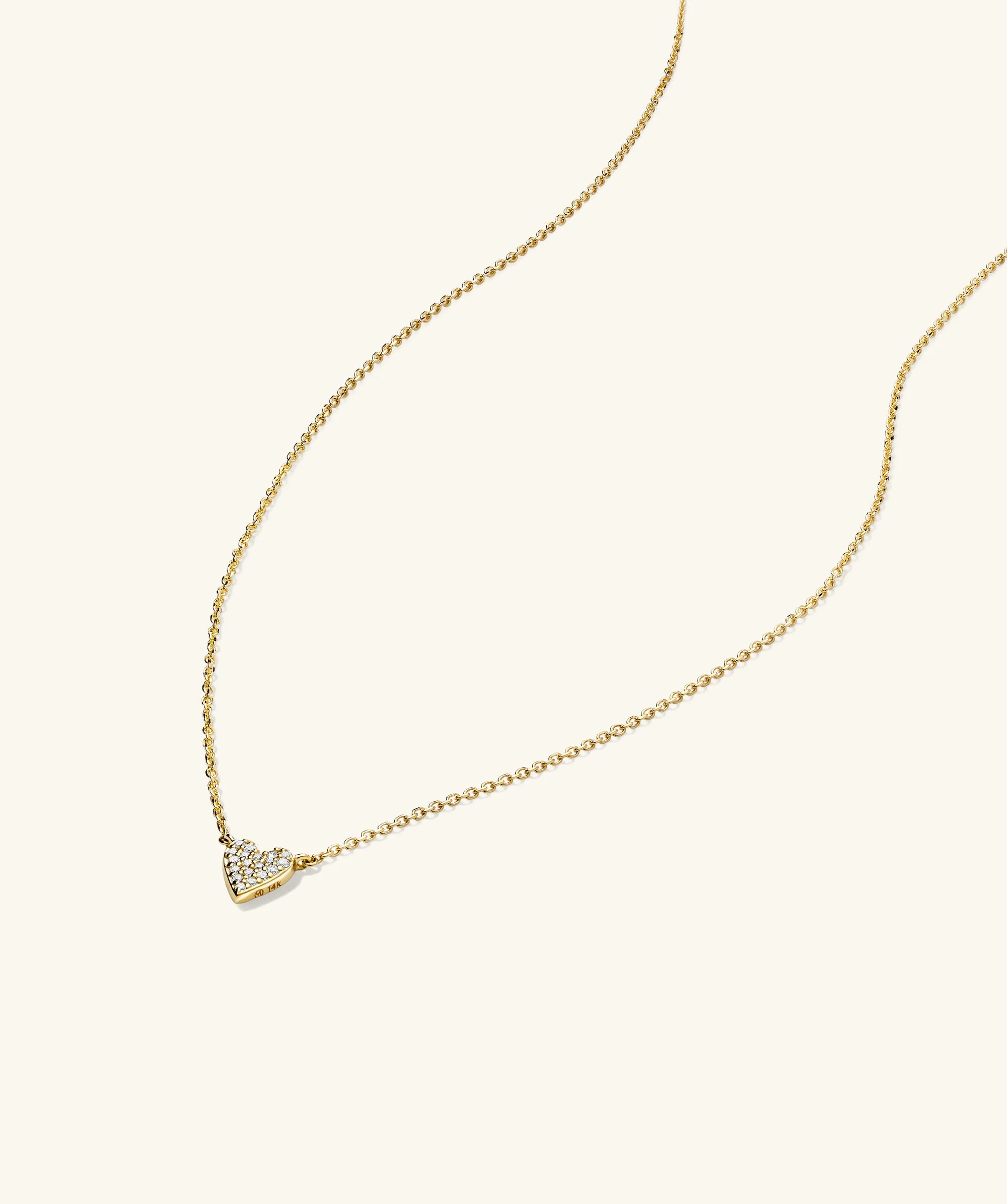 Mini Heart Pavé Diamond Necklace - Image 7